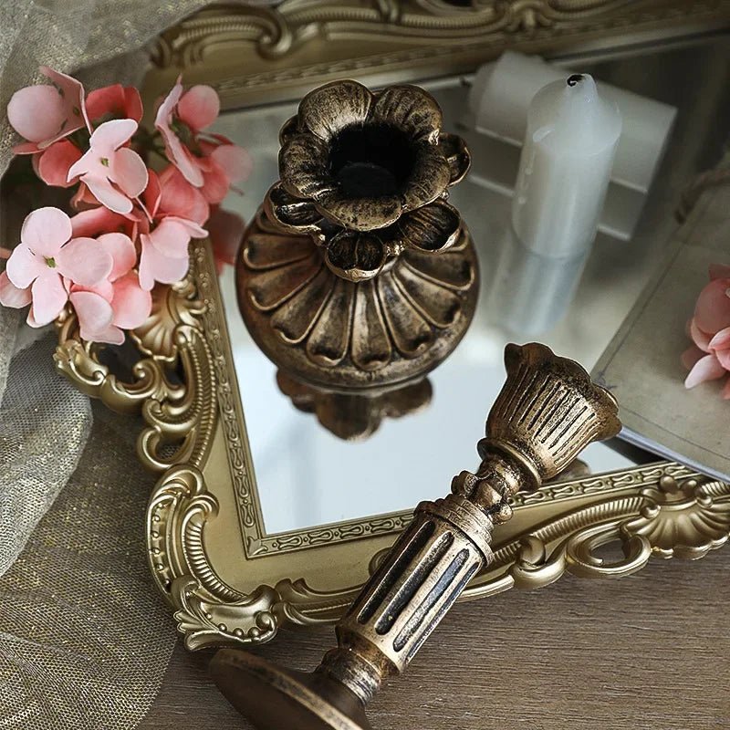1 pc Antique Resin Candlestick Holder - Retro French Candle Sconce