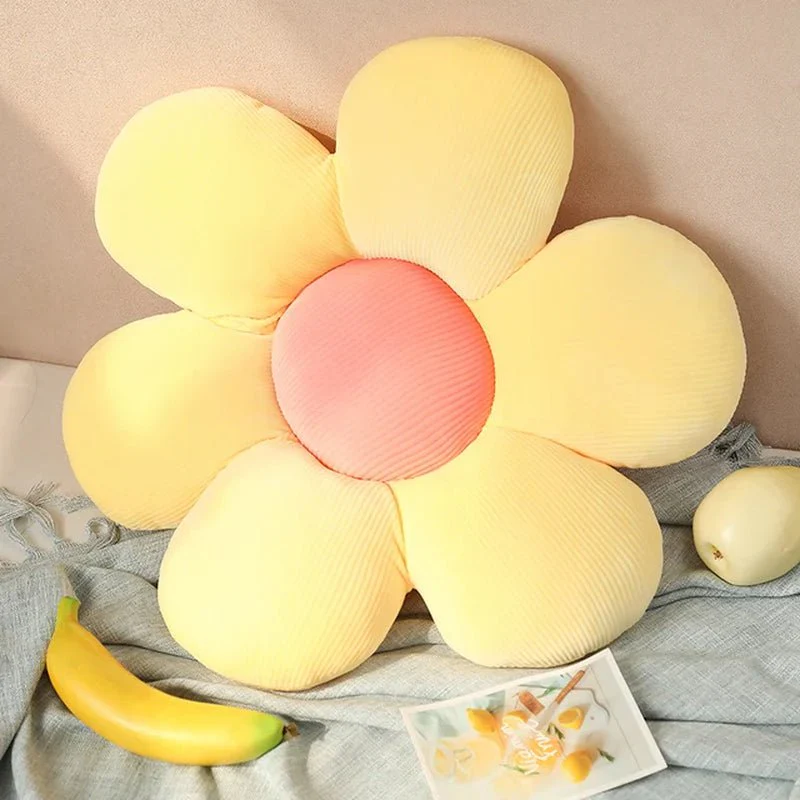 Flower Plush Throw Pillow - Soft Cotton Cushion for Coquette Room