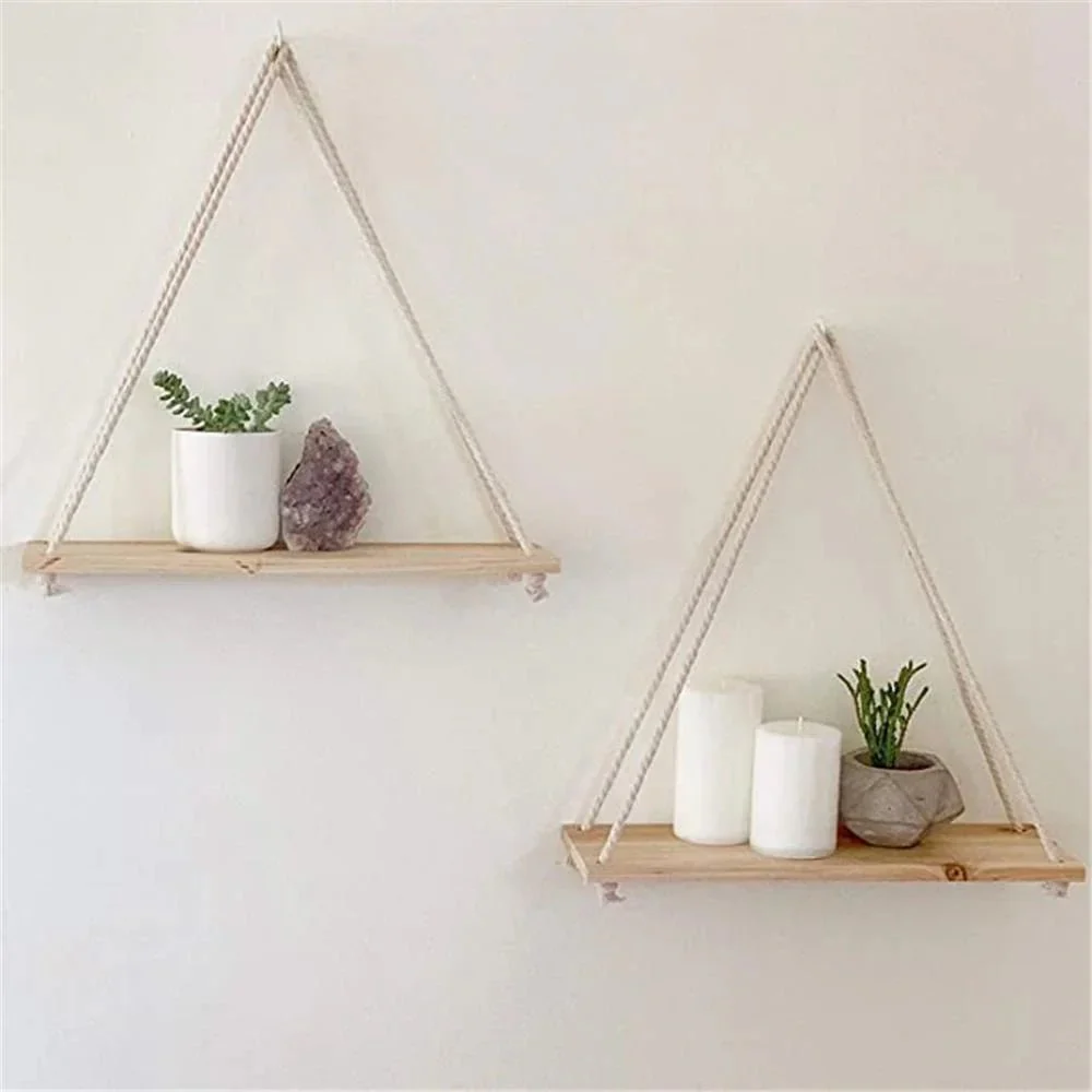 Wood Swing Rope Shelves - Indie Aesthetic Decor for Indoor/Outdoor