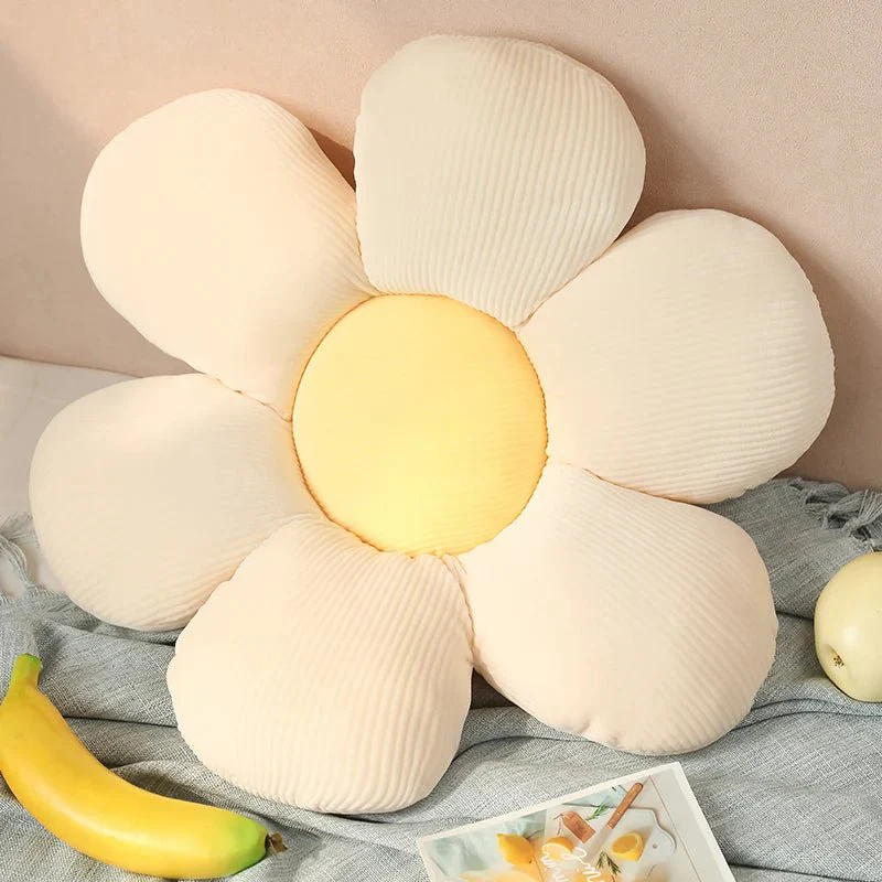Flower Plush Throw Pillow - Soft Cotton Cushion for Coquette Room