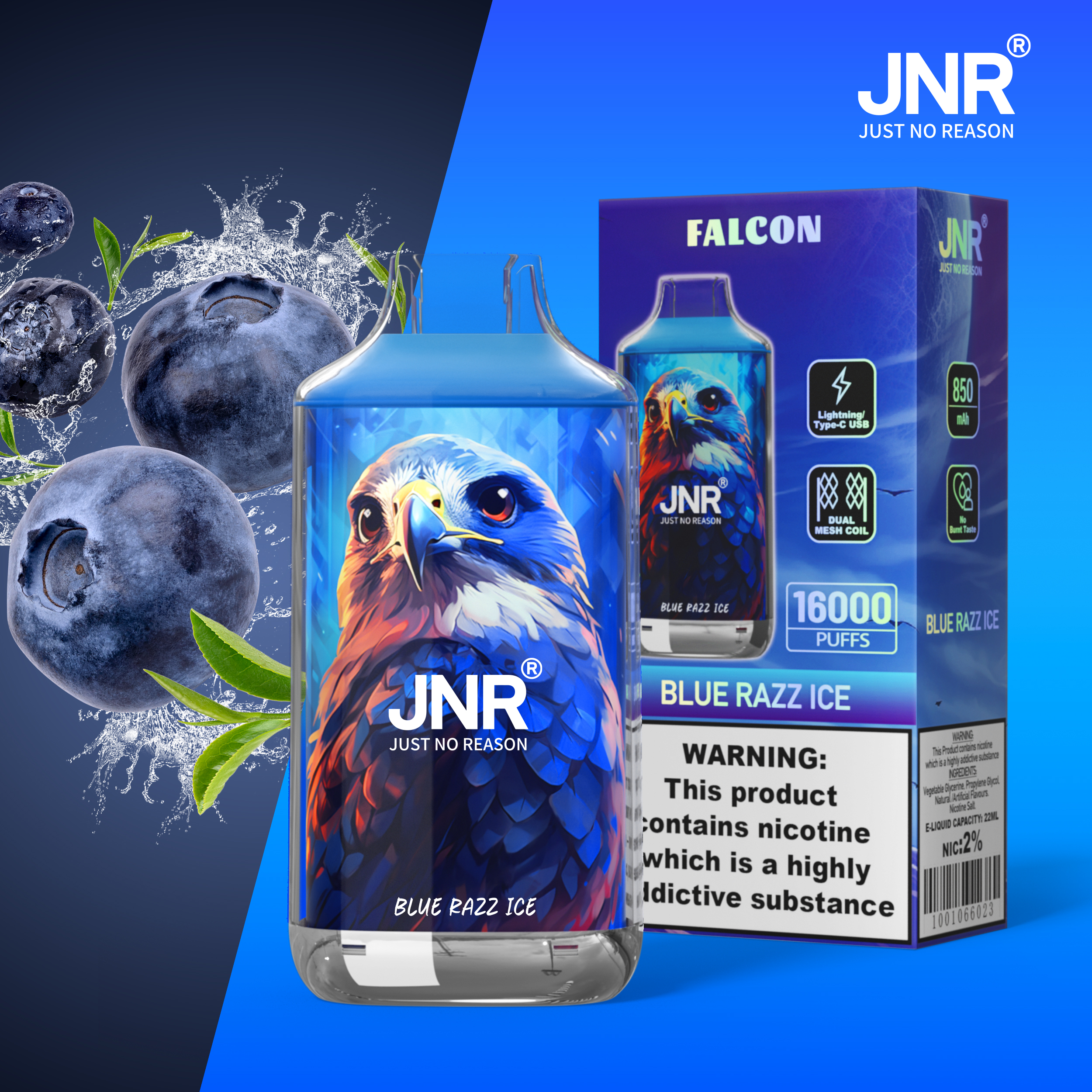 JNR Falcon Crystal 16000 Puffs disposable vape - Vapo247