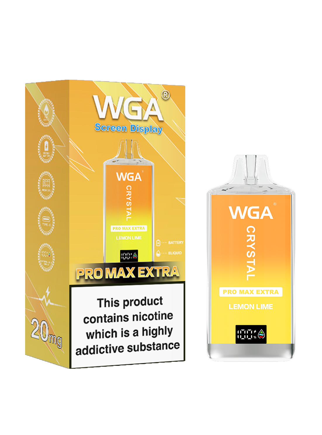 WGA Crystal Pro Max Extra 15000 Puffs Adjustable Airflow Disposable Vape - Vapo247