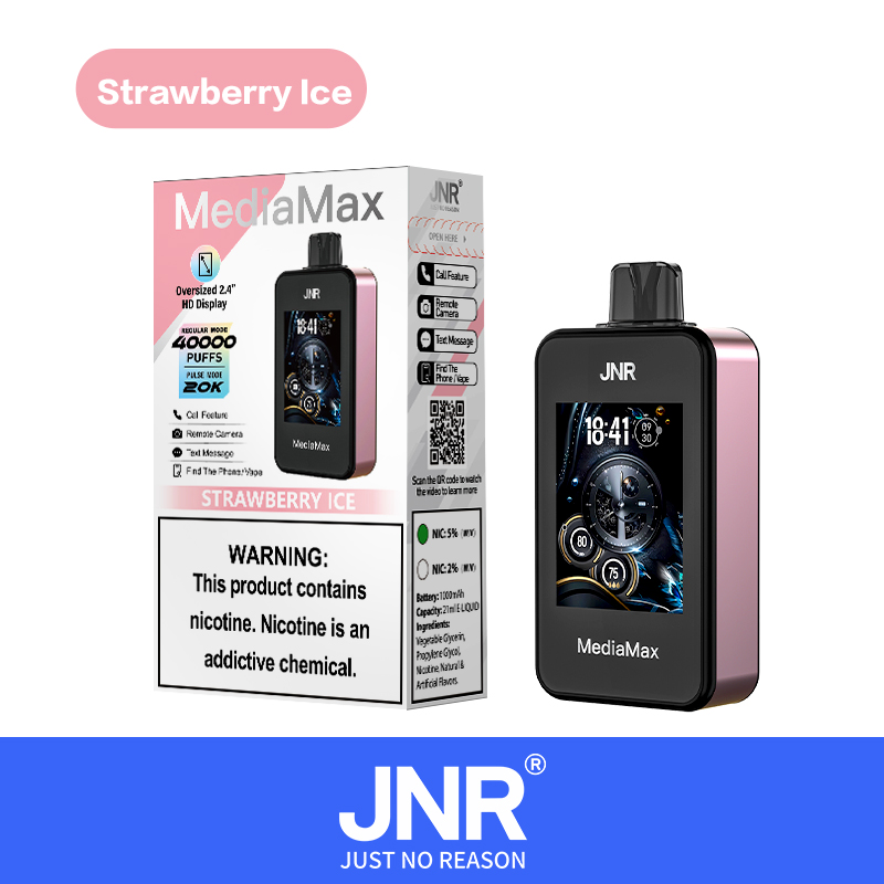 JNR Media Max 40000 Puffs - Large screen and phone function Disposable Vape - Vapo247