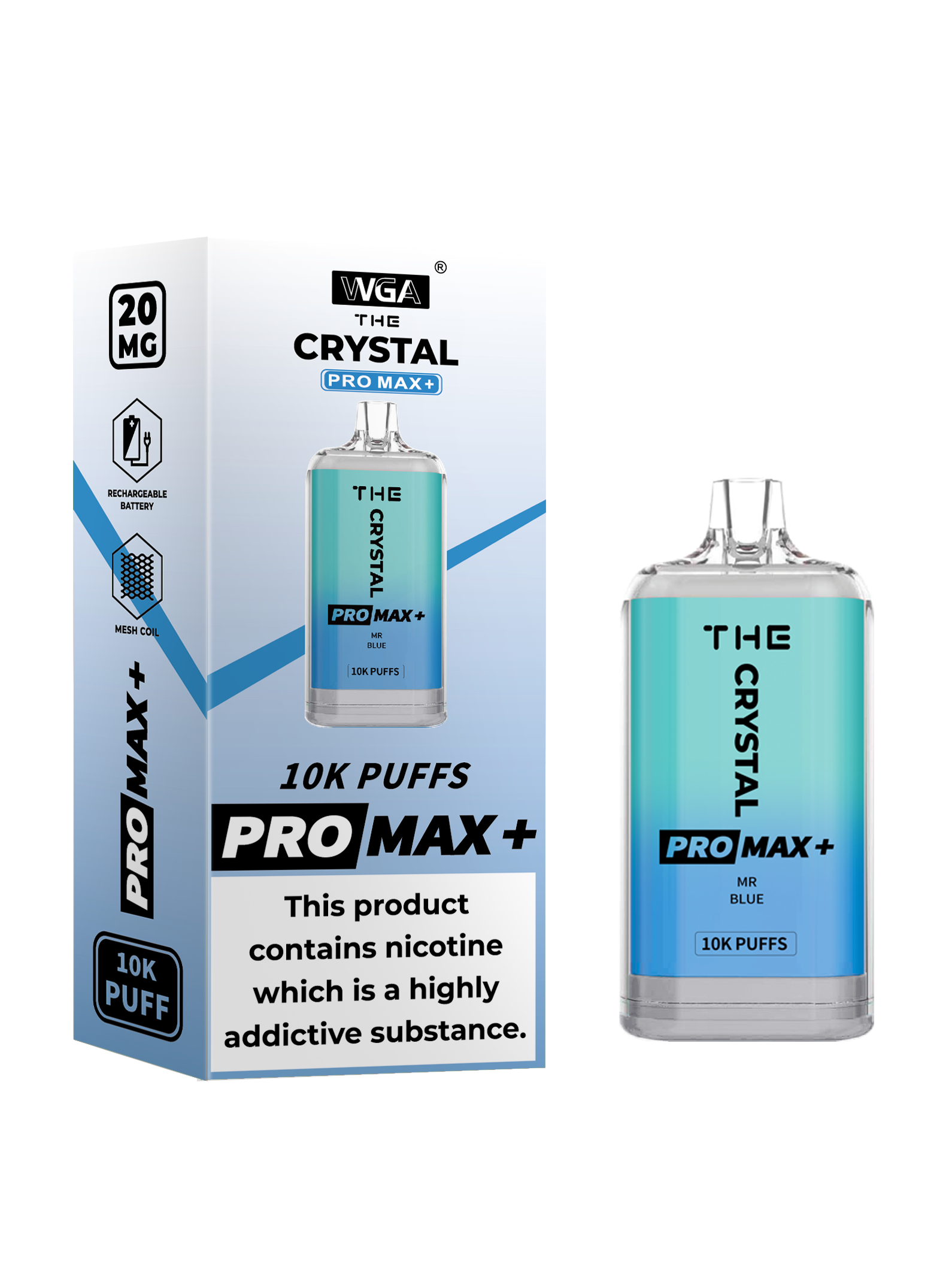 WGA Crystal Pro Max Extra 15000 Puffs Adjustable Airflow Disposable Vape - Vapo247