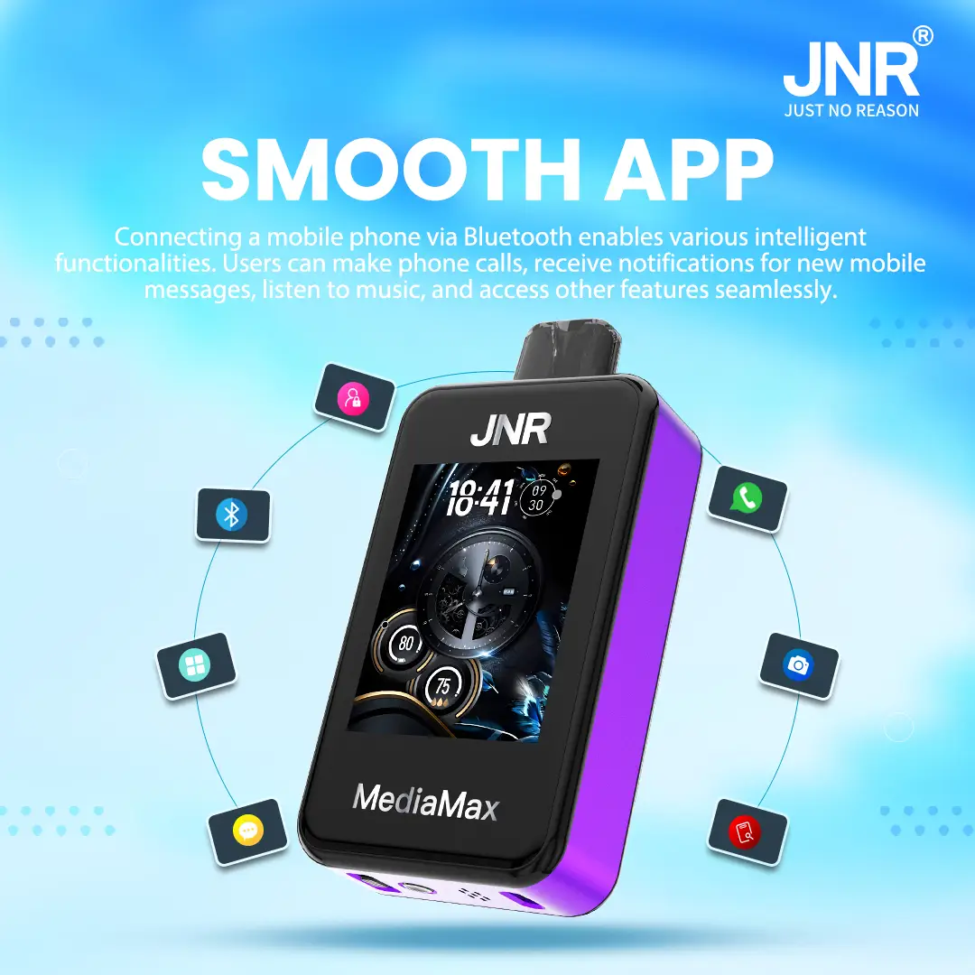 JNR Media Max 40000 Puffs - Large screen and phone function Disposable Vape - Vapo247