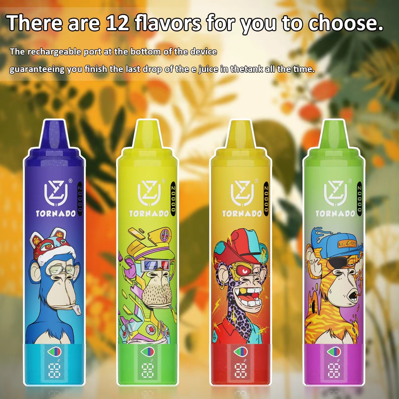 UZY TORNADO 20000 Puffs LED Screen Display 2% 5% Nicotine Disposable Vape Pen - Vapo247