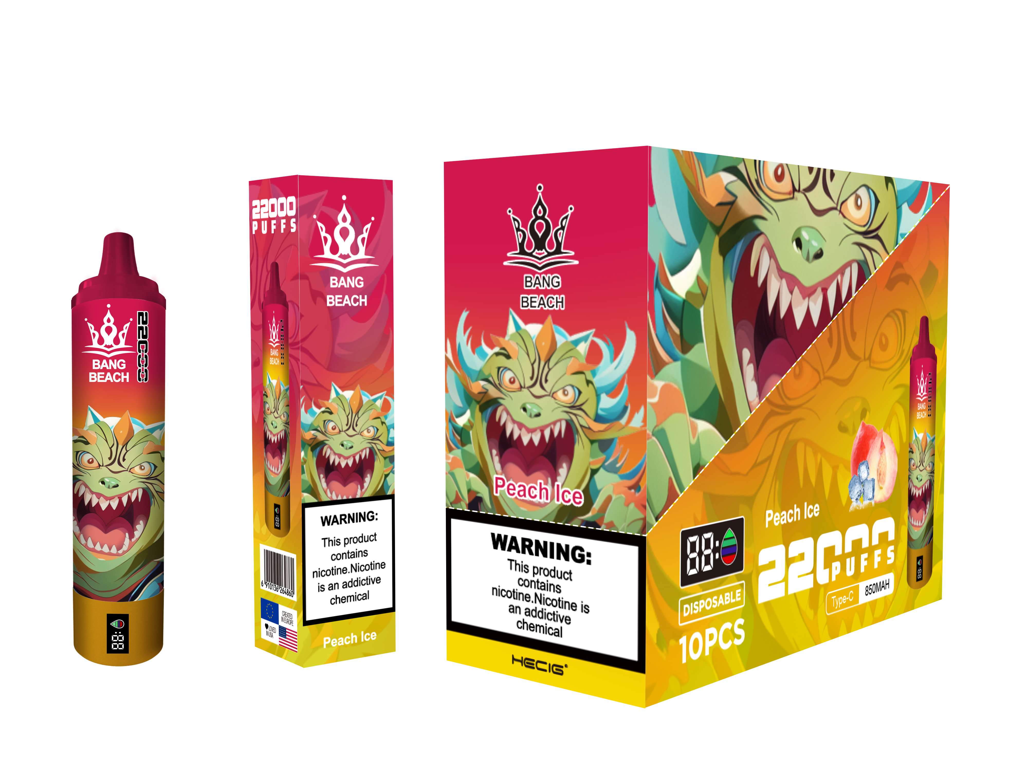 BANG BEACH 22000 Puffs 0%2%5% Nicotine| Screen Disposable Vape - Vapo247