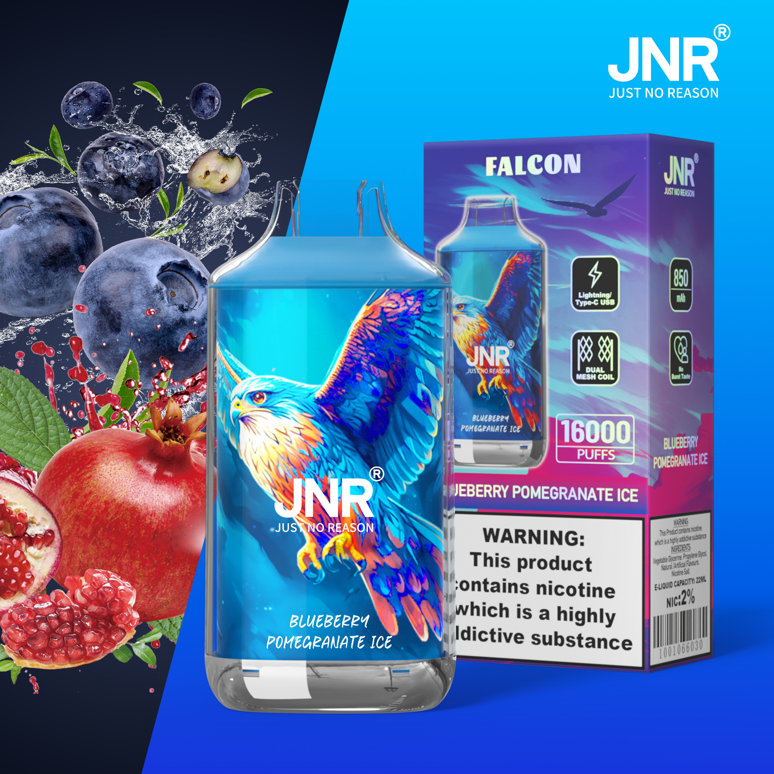 JNR Falcon Crystal 16000 Puffs disposable vape - Vapo247