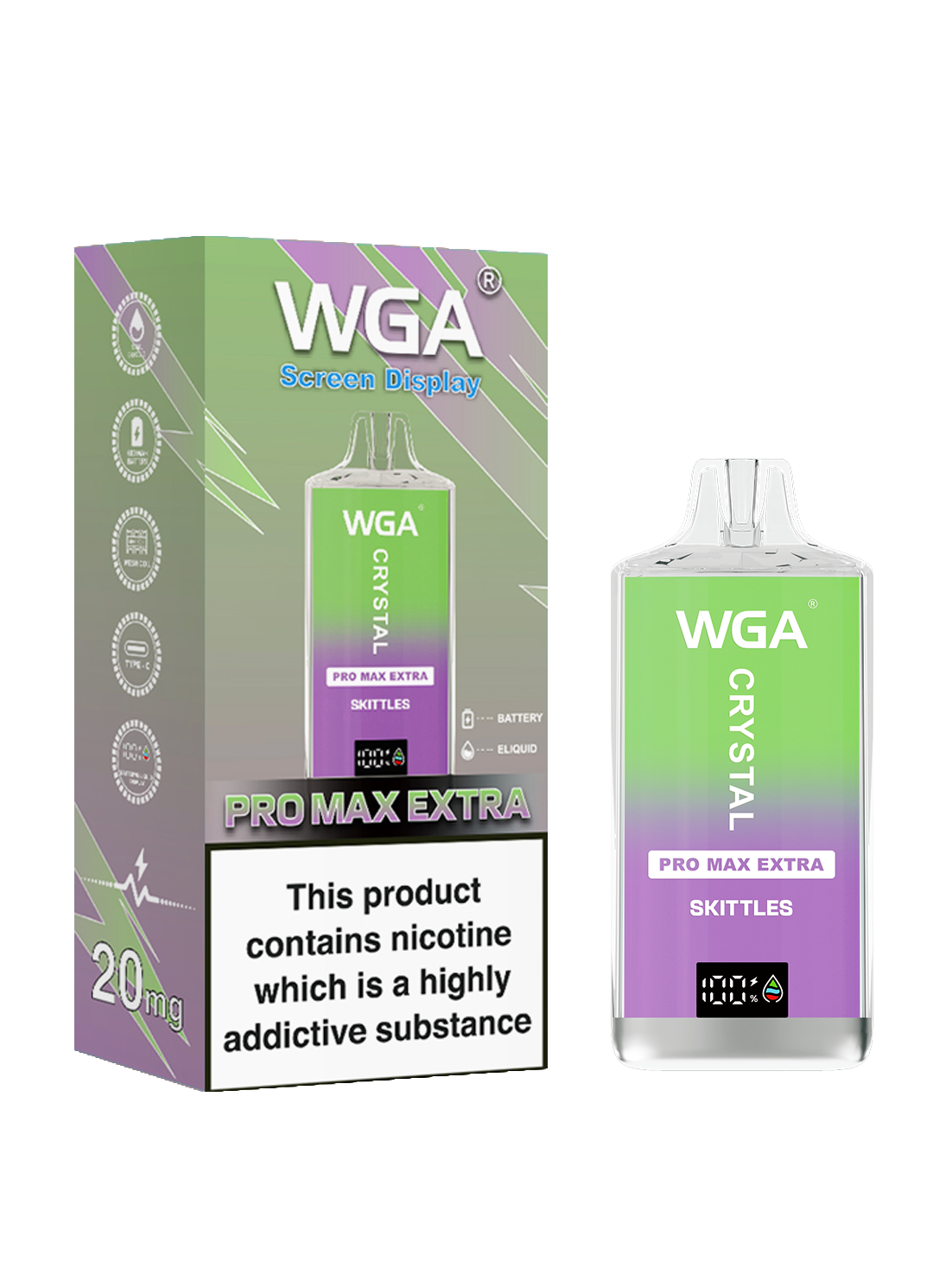 WGA Crystal Pro Max Extra 15000 Puffs Adjustable Airflow Disposable Vape - Vapo247
