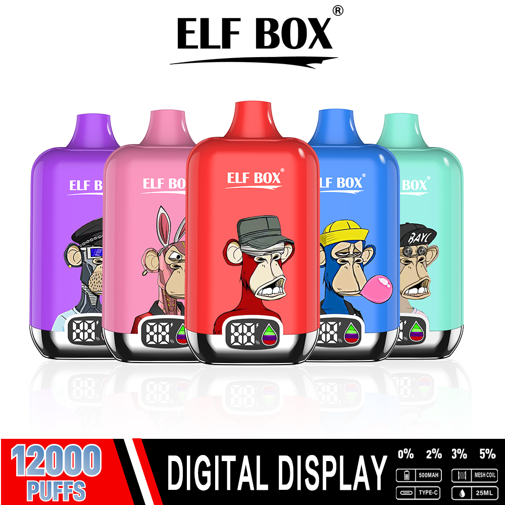 ELF Box Digital 12000 puffs LED display Disposable Vape - Vapo247
