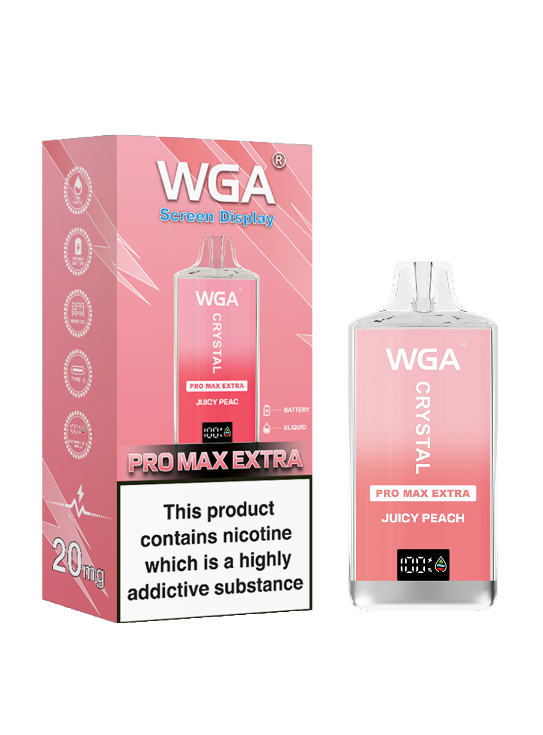 WGA Crystal Pro Max Extra 15000 Puffs Adjustable Airflow Disposable Vape - Vapo247