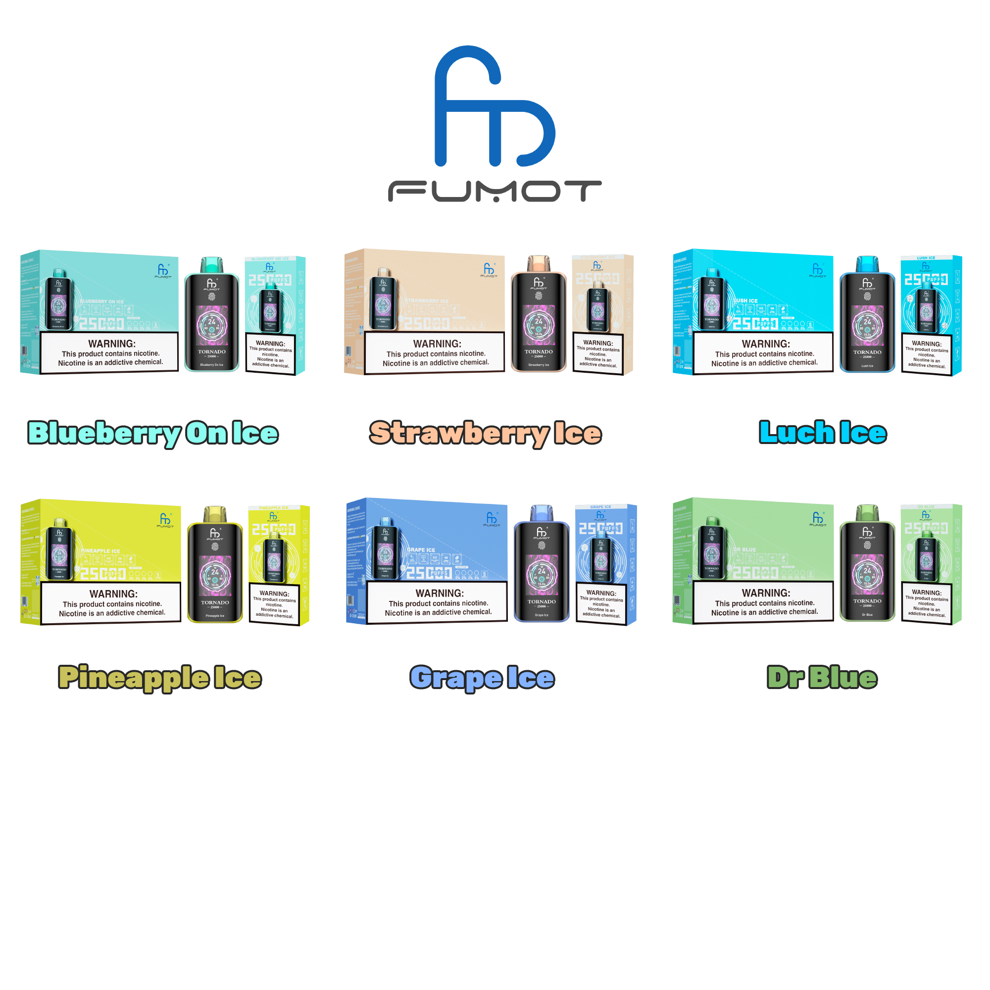 RANDM FUMOT Tornado 25000 Puffs LED Screen Display Fingerprint Lock 3D Curved Screen Disposable Vape - Vapo247