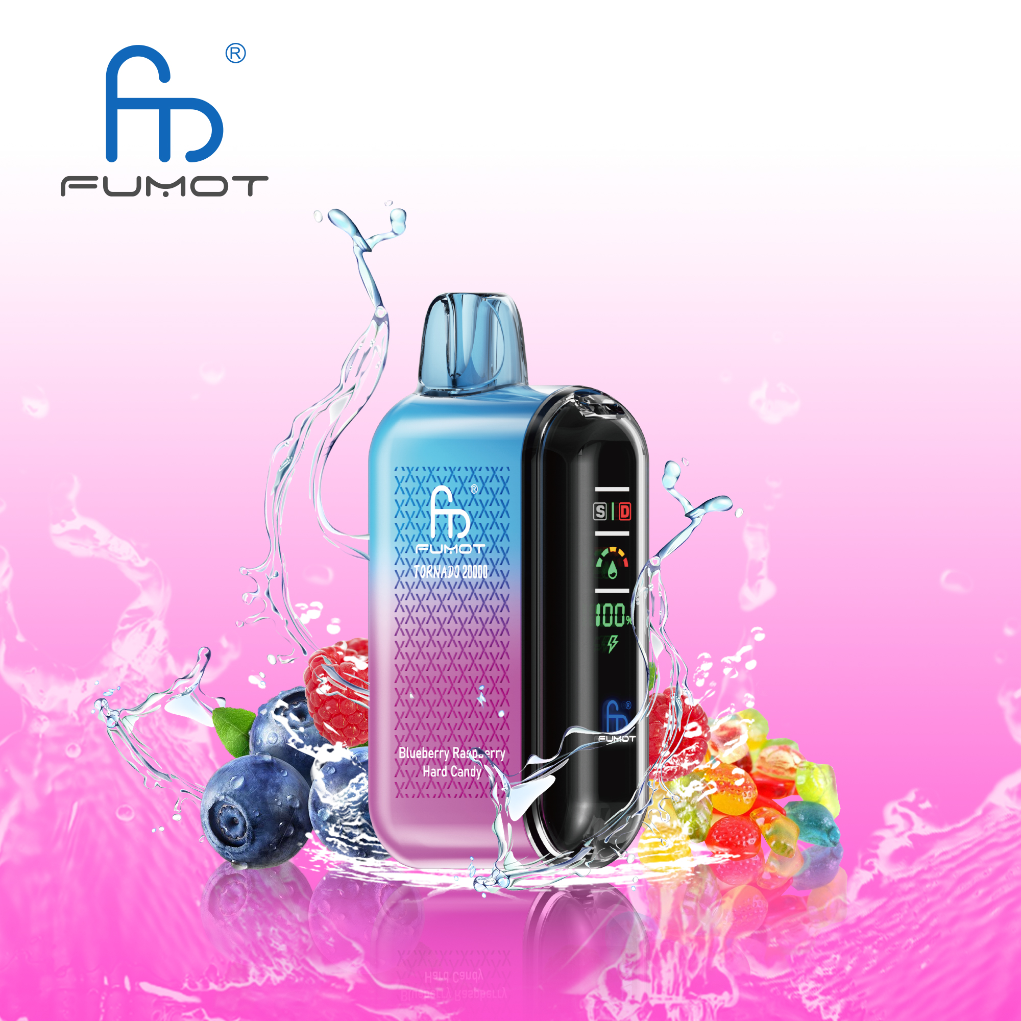 RANDM FUMOT Tornado 20000 Puffs LED Screen Display Adjustable Airflow Flavorful Disposable Vape - Vapo247
