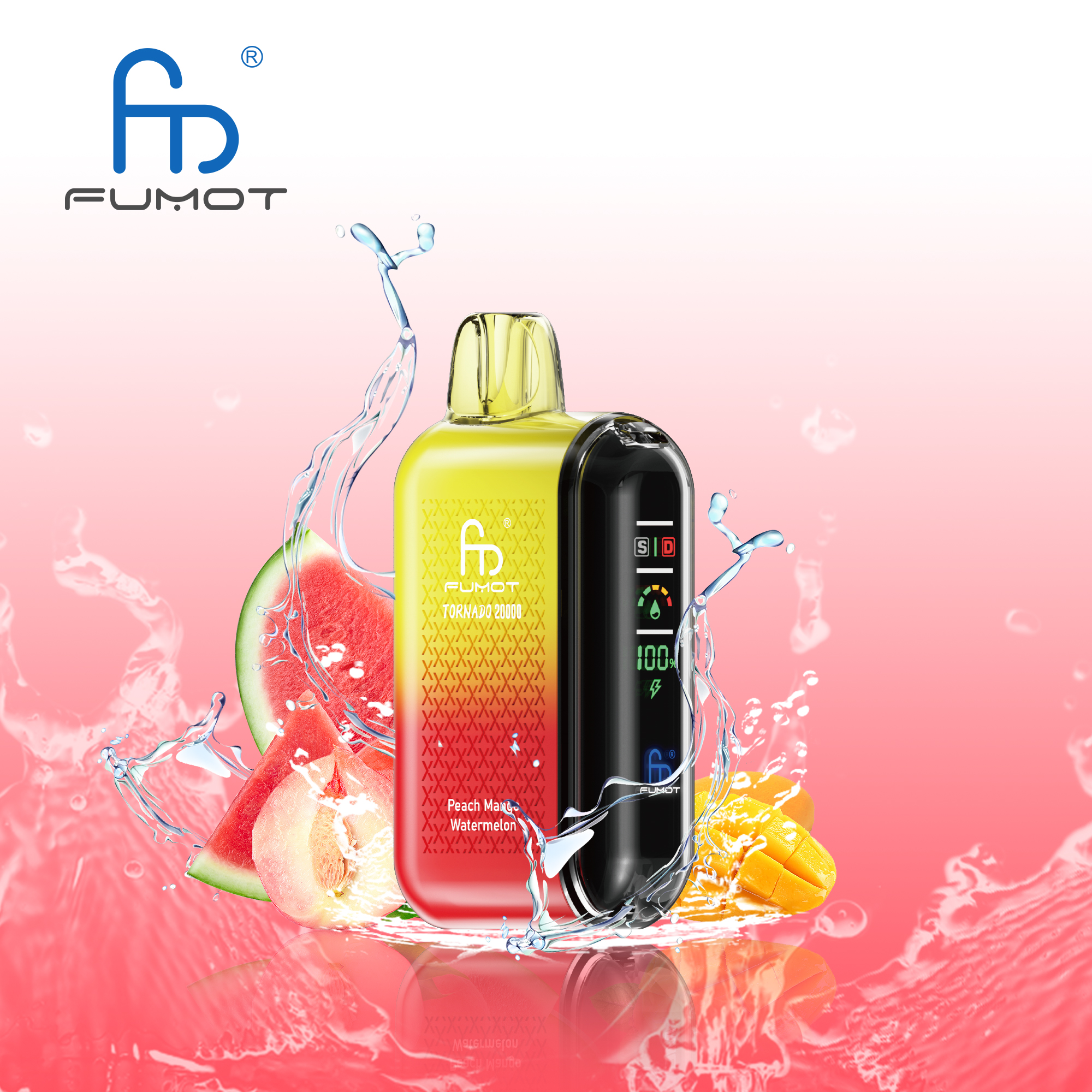 RANDM FUMOT Tornado 20000 Puffs LED Screen Display Adjustable Airflow Flavorful Disposable Vape - Vapo247