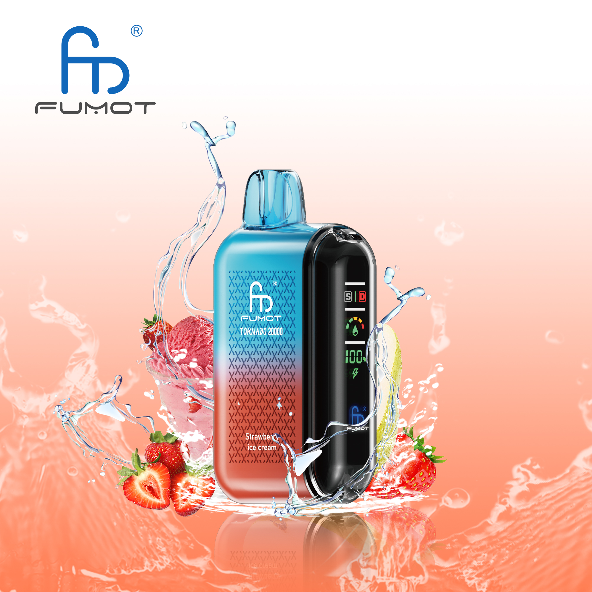 RANDM FUMOT Tornado 20000 Puffs LED Screen Display Adjustable Airflow Flavorful Disposable Vape - Vapo247