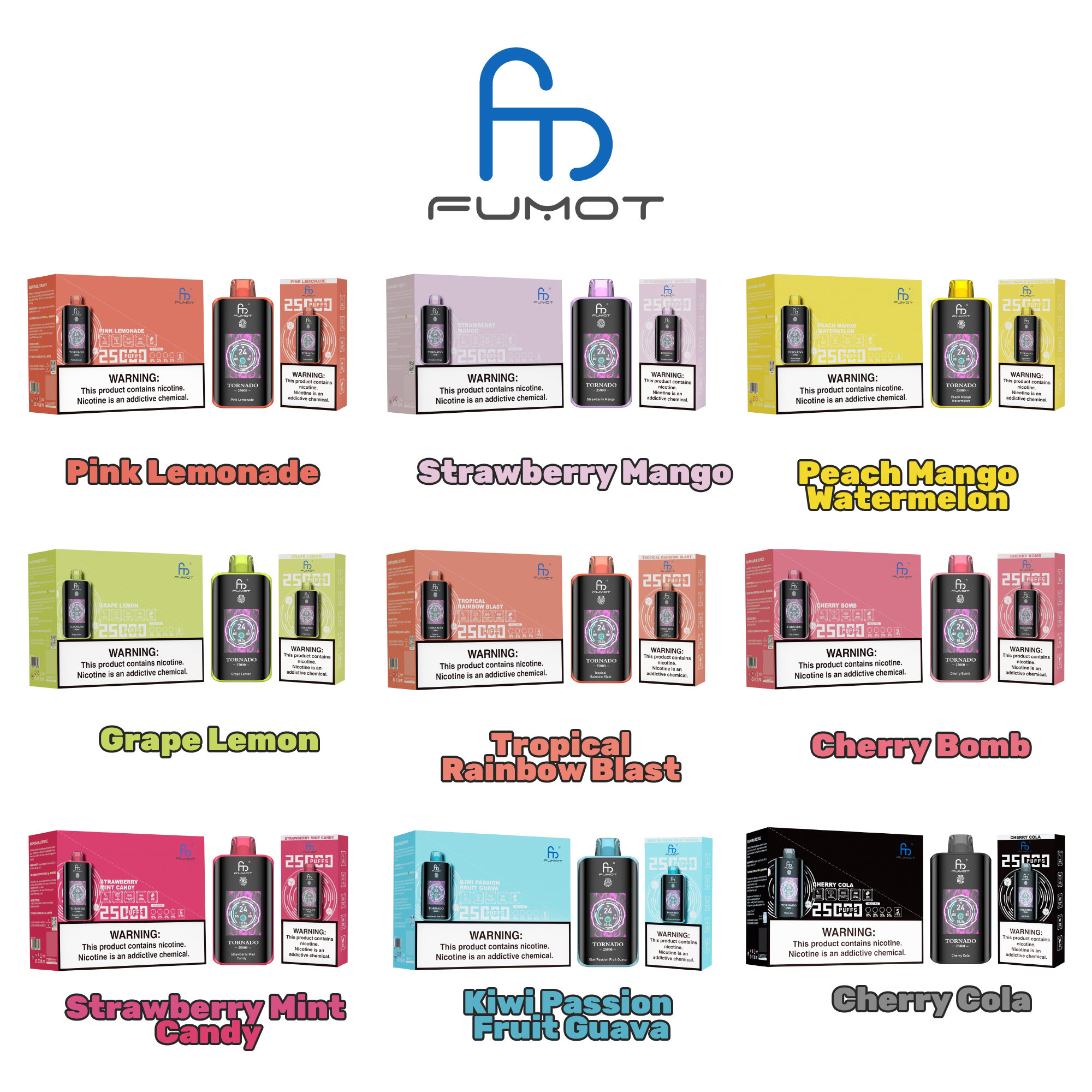 RANDM FUMOT Tornado 25000 Puffs LED Screen Display Fingerprint Lock 3D Curved Screen Disposable Vape - Vapo247