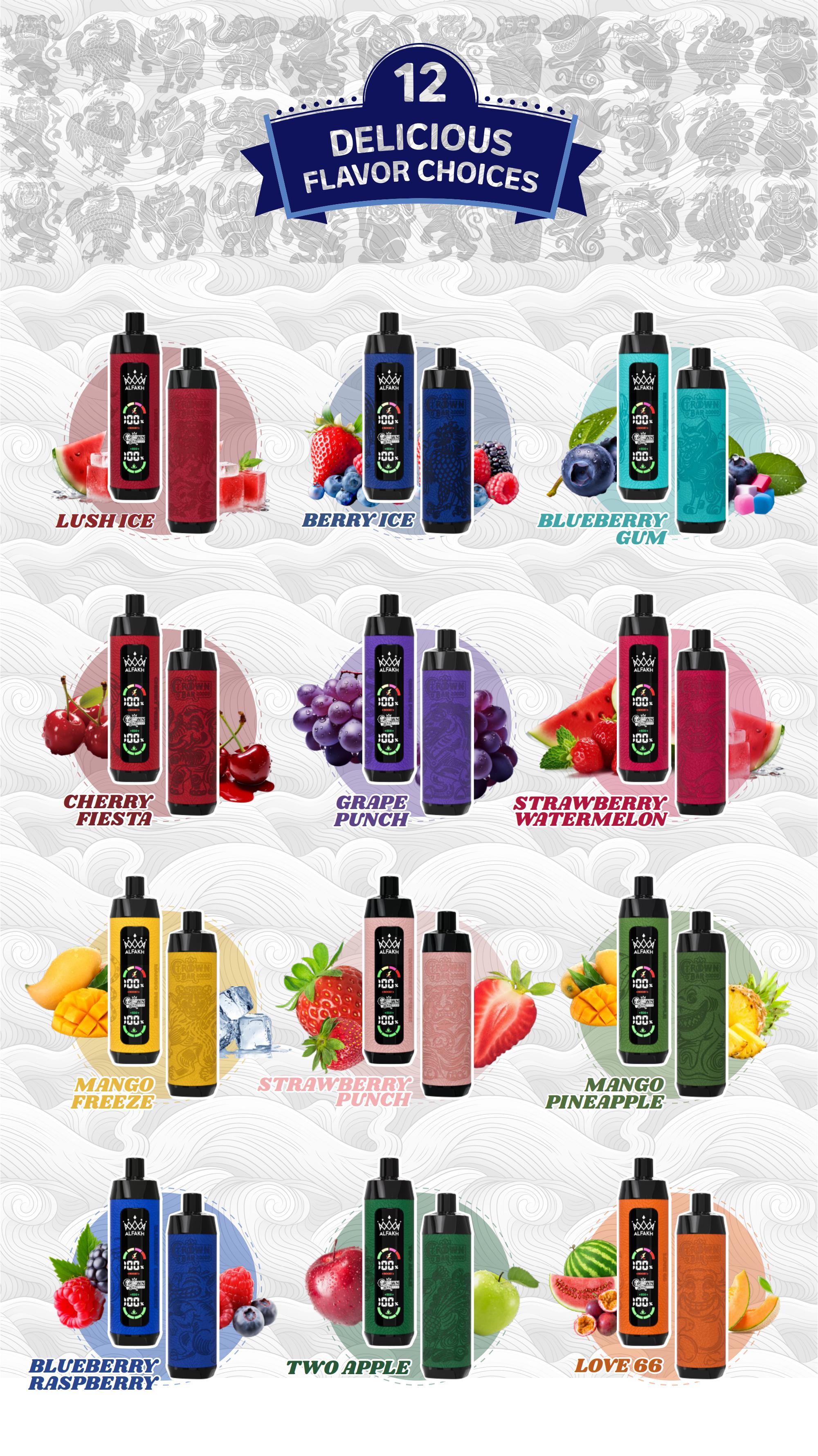 ALFAKH CROWN BAR 20000 Puffs Disposable Vape - Vapo247