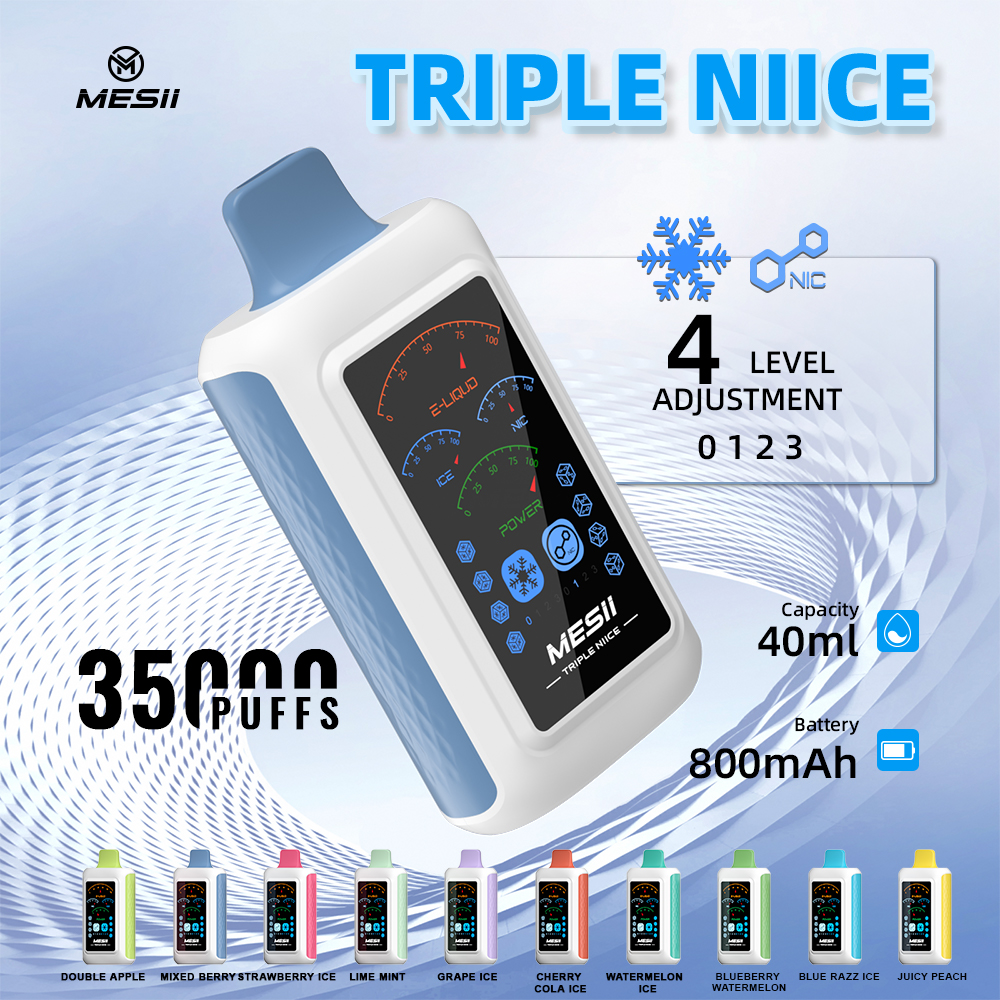 Mesii Triple NIICE 35000 Puffs Adjustable Ice Level| Adjustable Nicotine Level| LCD Screen| Adjustable airflow Disposable Vape - Vapo247