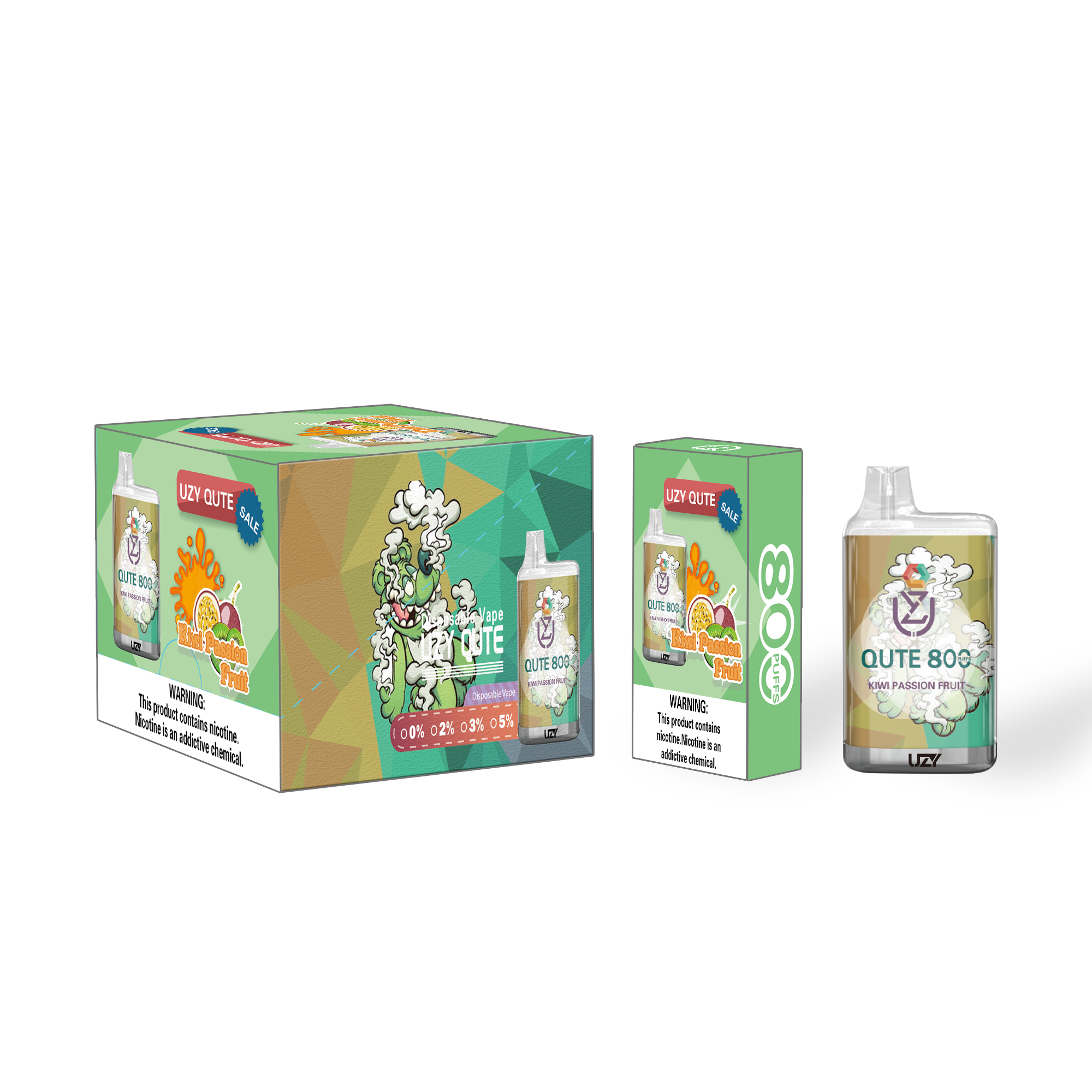 UZY QUTE 800 Puffs Rechargeable Disposable Vape - Vapo247