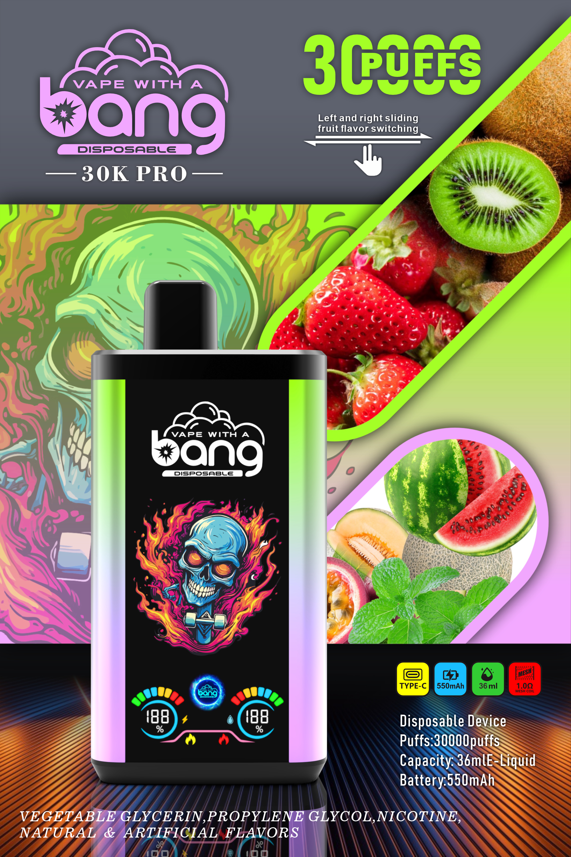 Bang 30000 Puffs PRO: Dual Flavor Screen Display Disposable Vape - Vapo247
