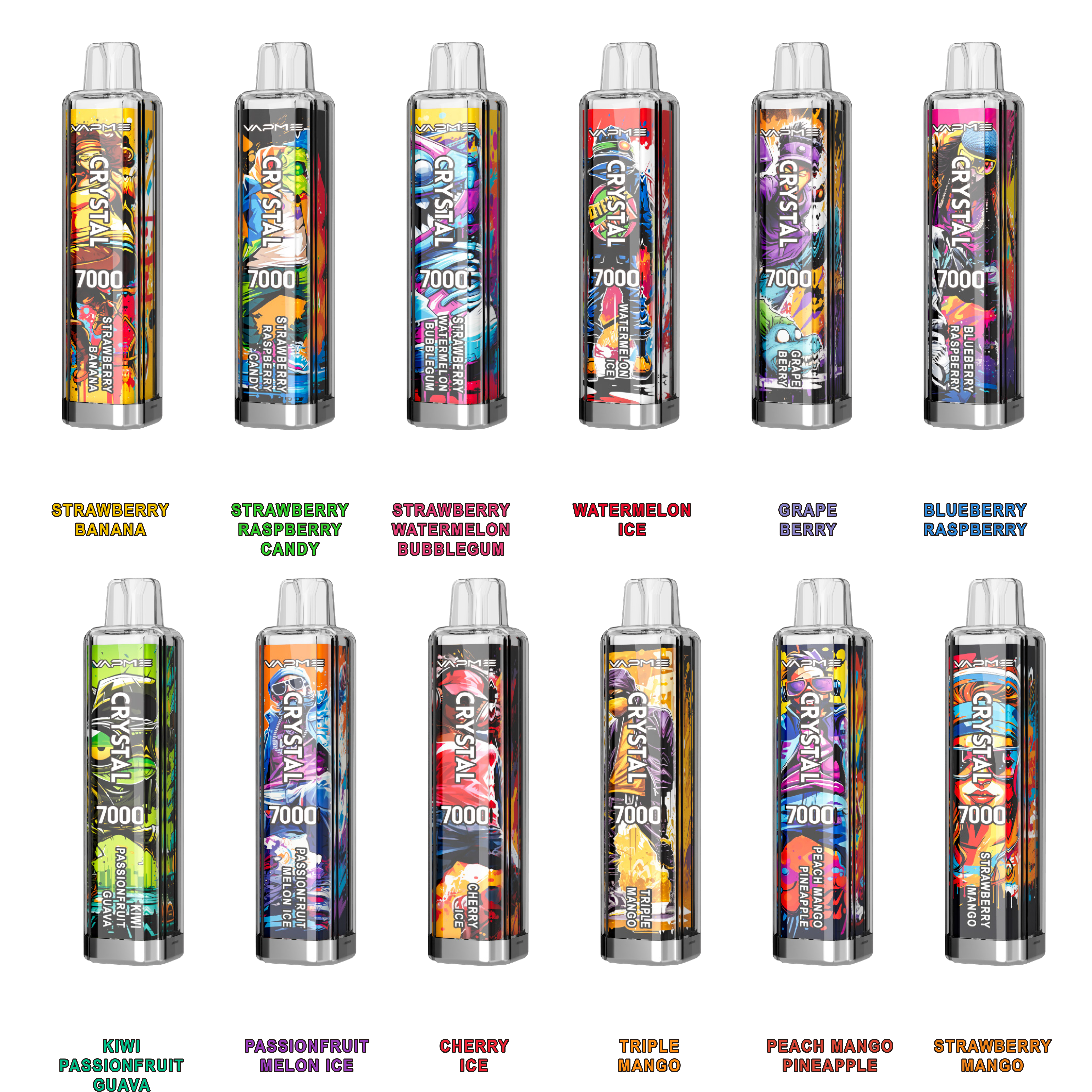 VAPME CRYSTAL 7000 PUFFS Disposable Vape | vibrant LED lights - Vapo247