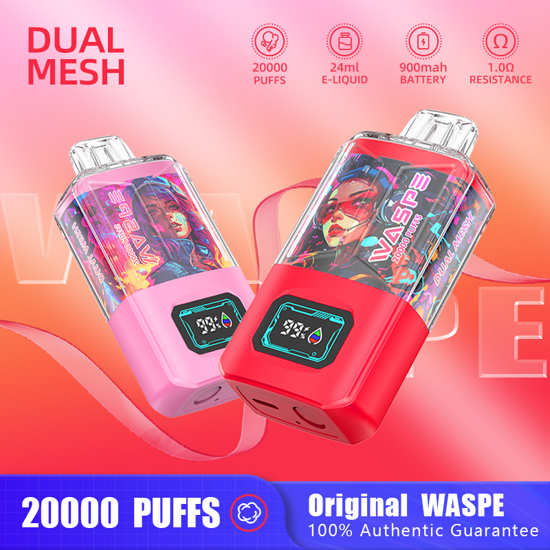 WASPE Crystal 20000PUFFS LCD Screen | Dual Mesh Coil Disposable Vape - Vapo247