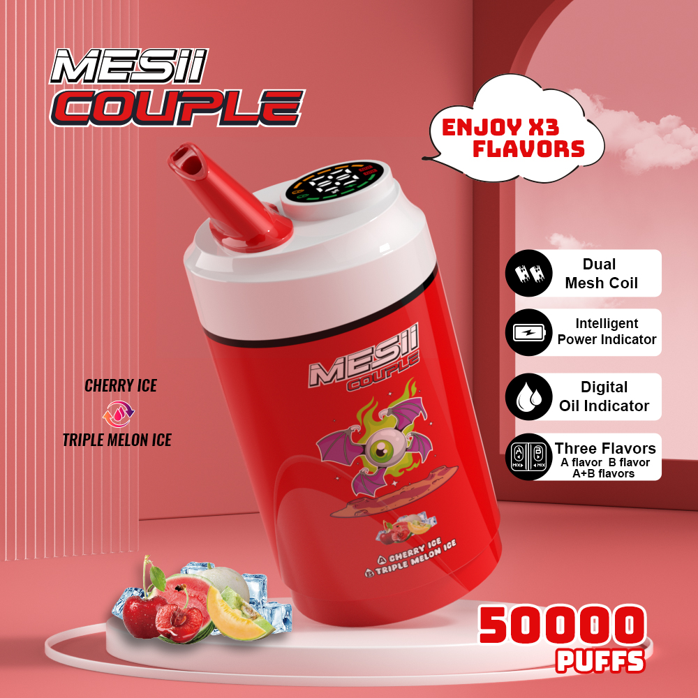 Mesii Couple 50000 Puffs 3 Flavors| LCD Screen| Dual 20ml liquid Disposable Vape - Vapo247
