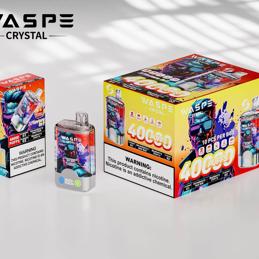 WASPE Crystal Double Flavors 40000 Puffs  | LED Screen | Double Flavors | Dual mesh coil  | Disposable Vape - Vapo247