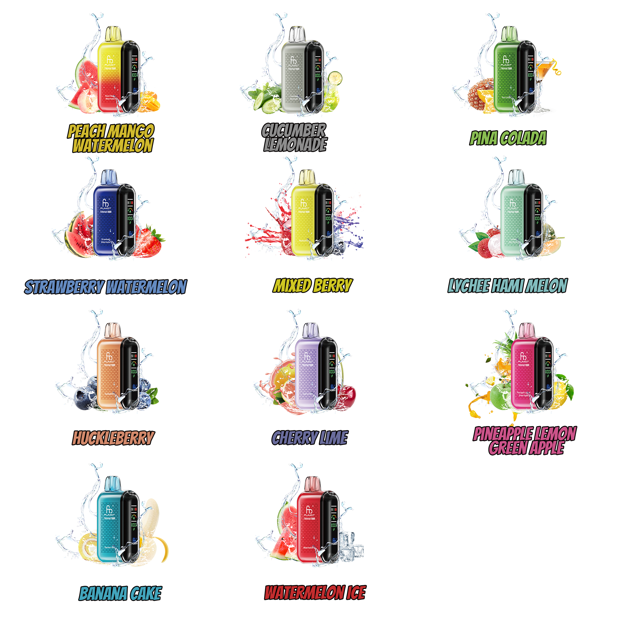 RANDM FUMOT Tornado 20000 Puffs LED Screen Display Adjustable Airflow Flavorful Disposable Vape - Vapo247