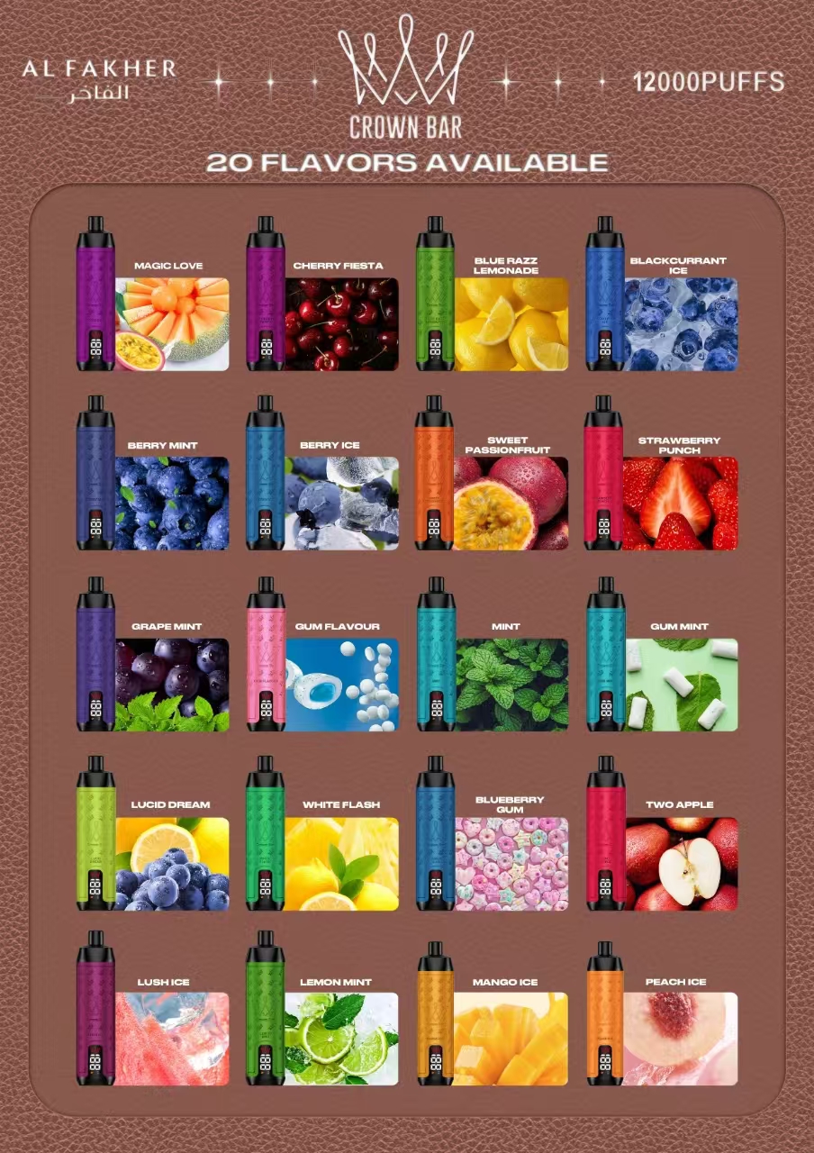 AL FAKHER CROWN BAR 12000 Puffs LED Screen Display Top 3 UK Brand Disposable Vape - Vapo247
