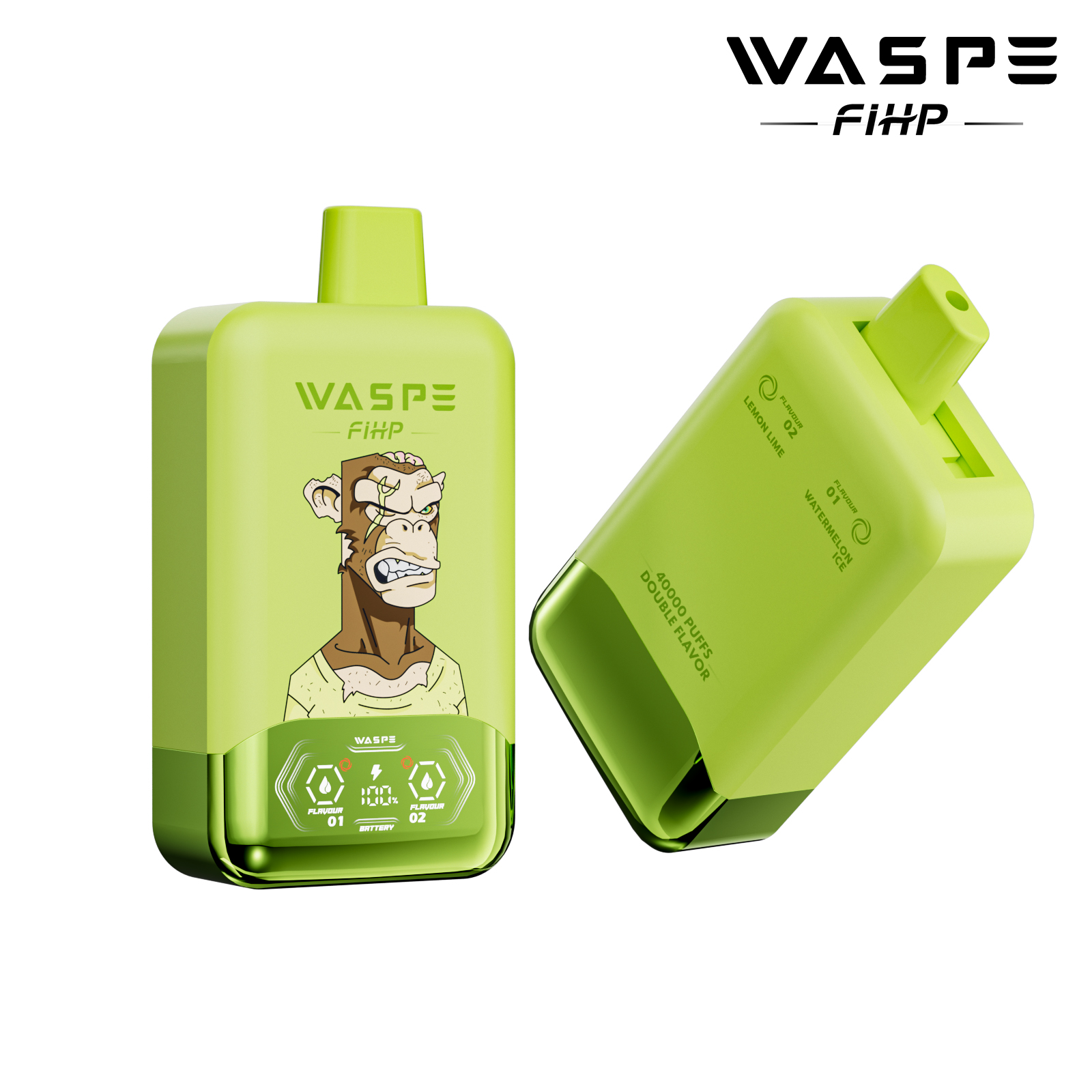 WASPE Double Flavor 40000 PUFFS 2-in-1 Flavors LED Screen Dual Mesh Coil Disposable Vape - Vapo247