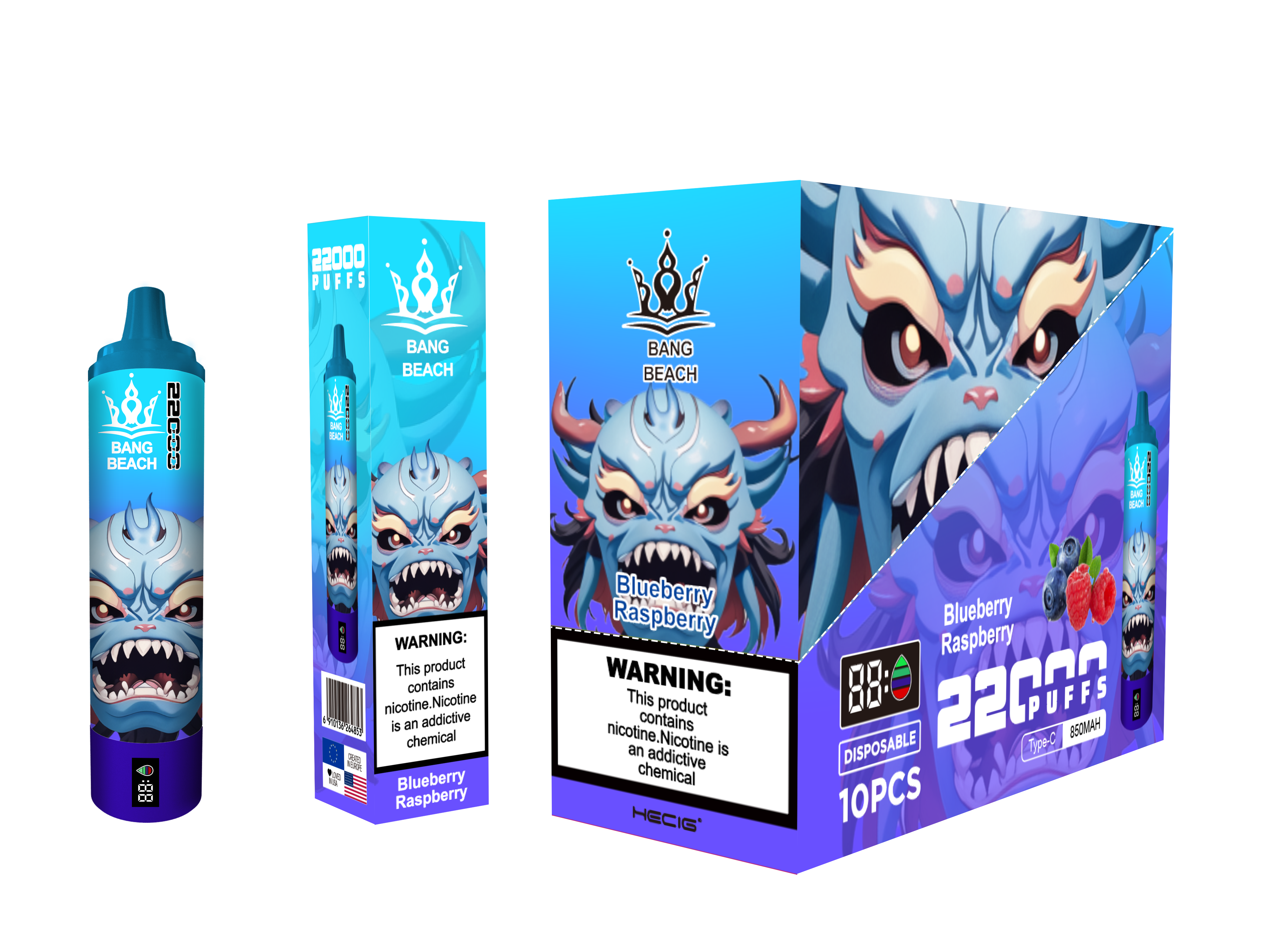 BANG BEACH 22000 Puffs  0%2%5% Nicotine Screen Disposable Vape - Vapo247