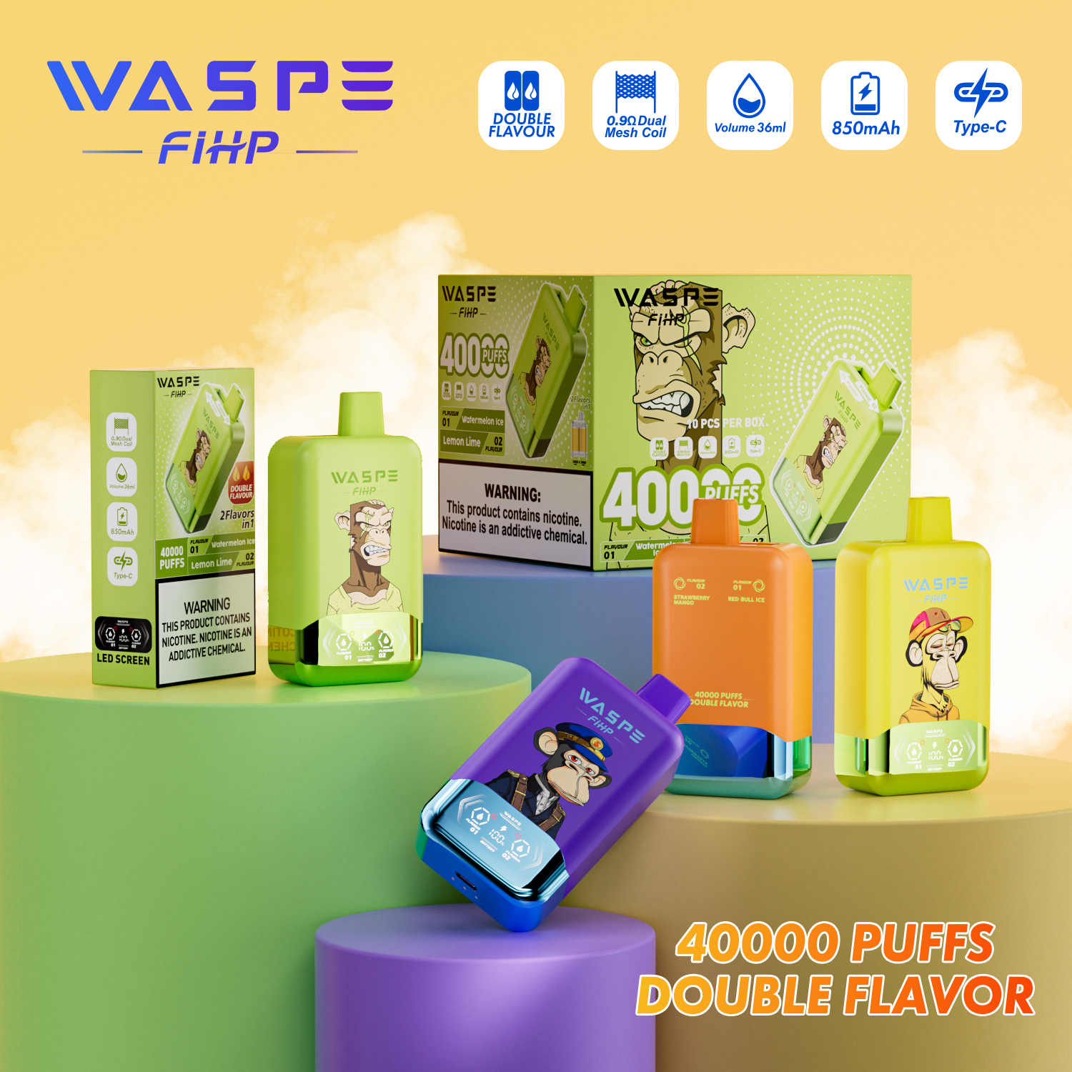 WASPE Double Flavor 40000 PUFFS