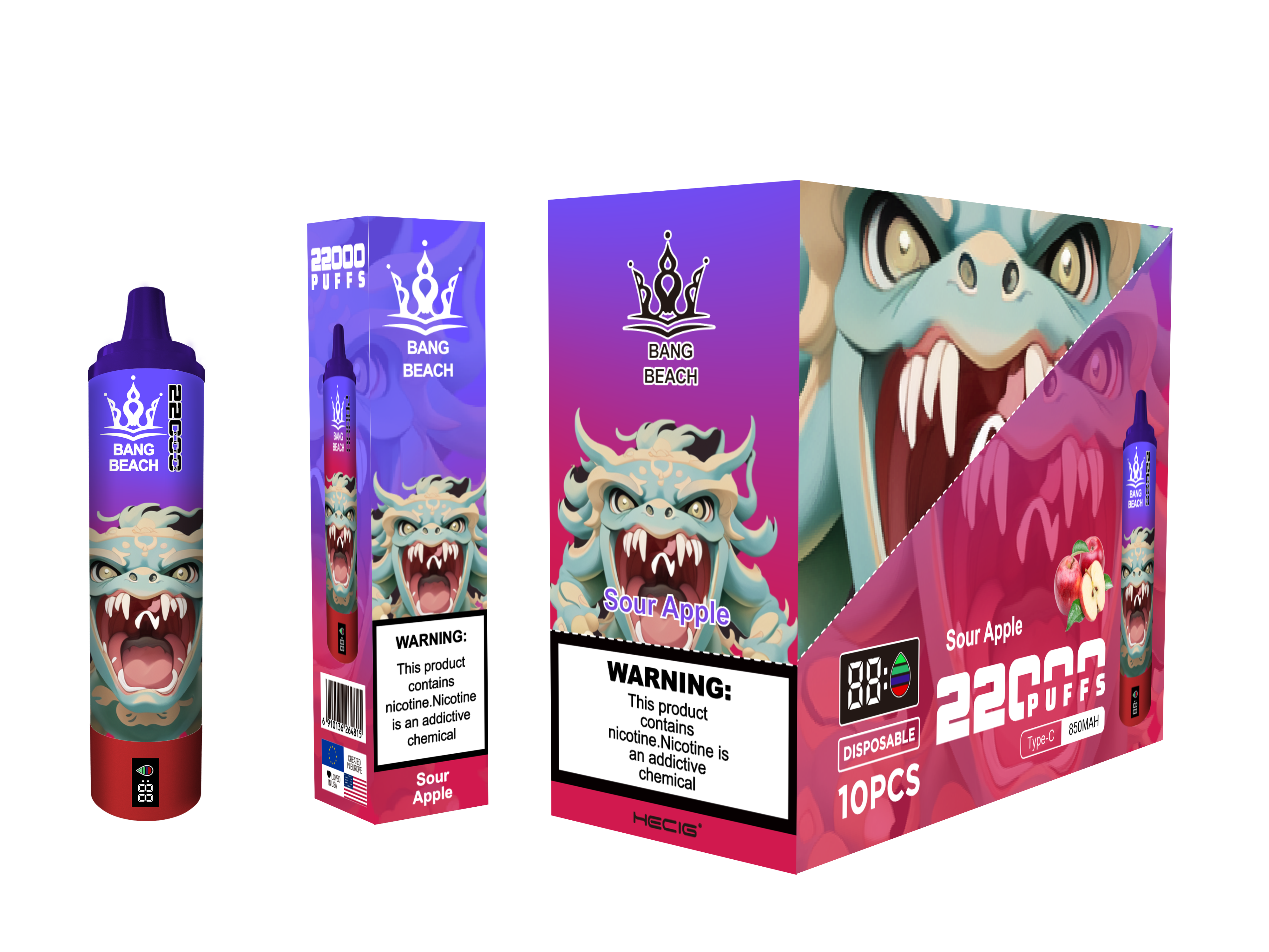 BANG BEACH 22000 Puffs  0%2%5% Nicotine Screen Disposable Vape - Vapo247