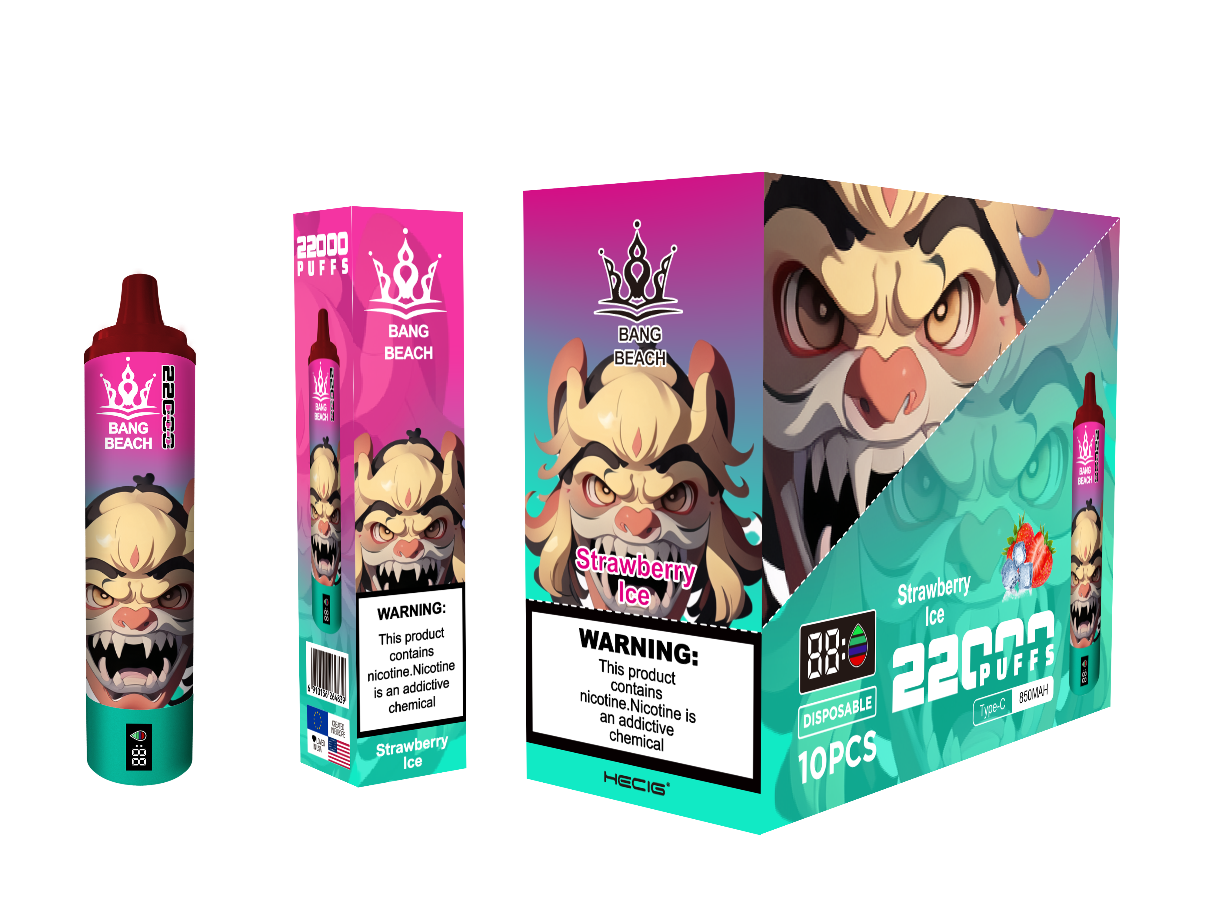 BANG BEACH 22000 Puffs  0%2%5% Nicotine Screen Disposable Vape - Vapo247