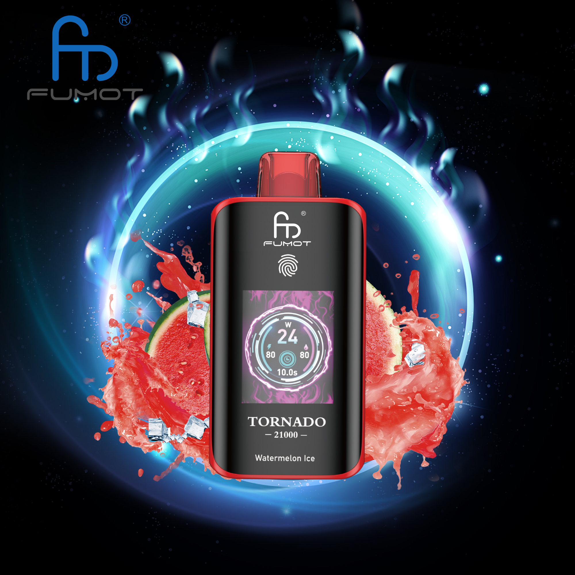 RANDM FUMOT Tornado 25000 Puffs LED Screen Display Fingerprint Lock 3D Curved Screen Disposable Vape - Vapo247