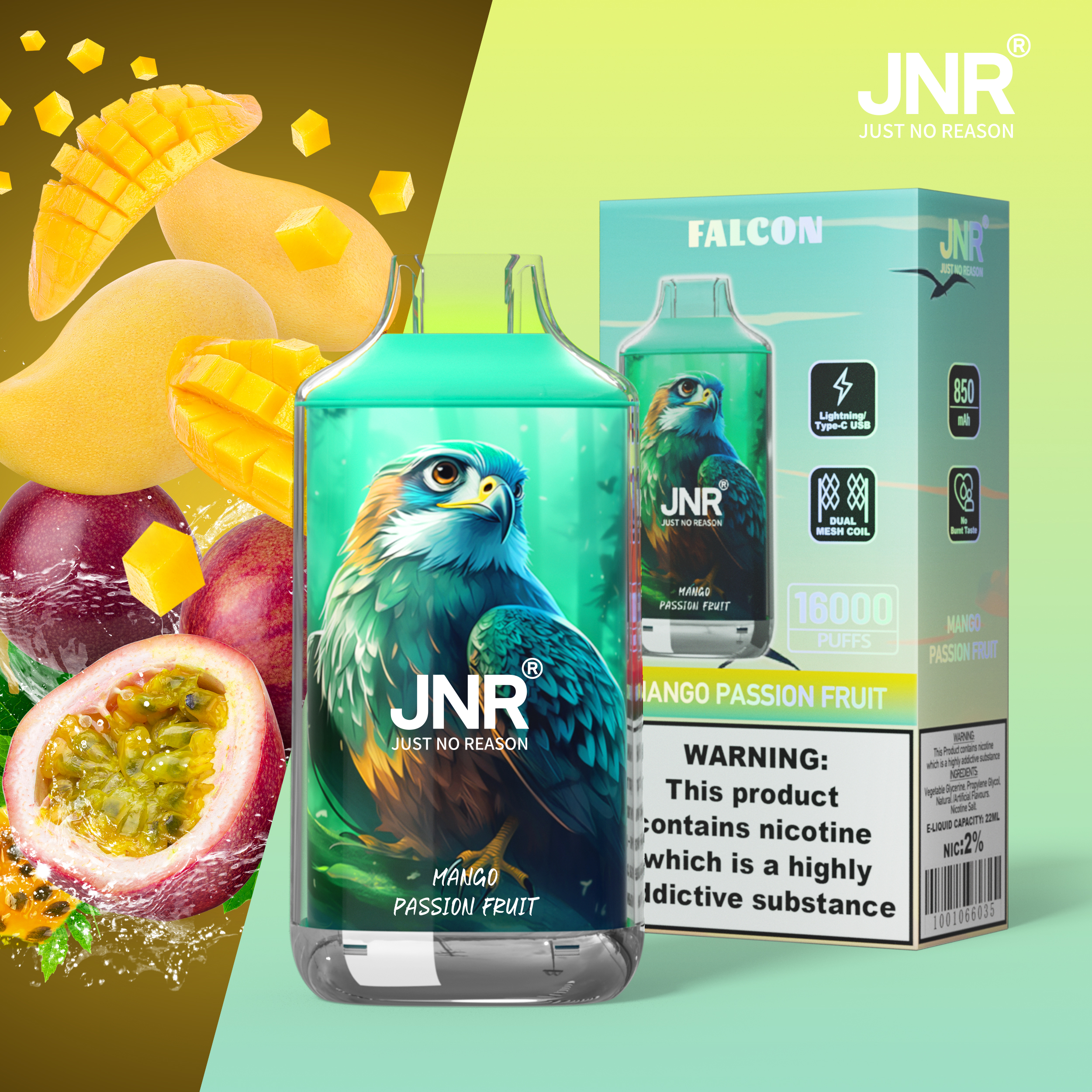 JNR Falcon Crystal 16000 Puffs disposable vape - Vapo247