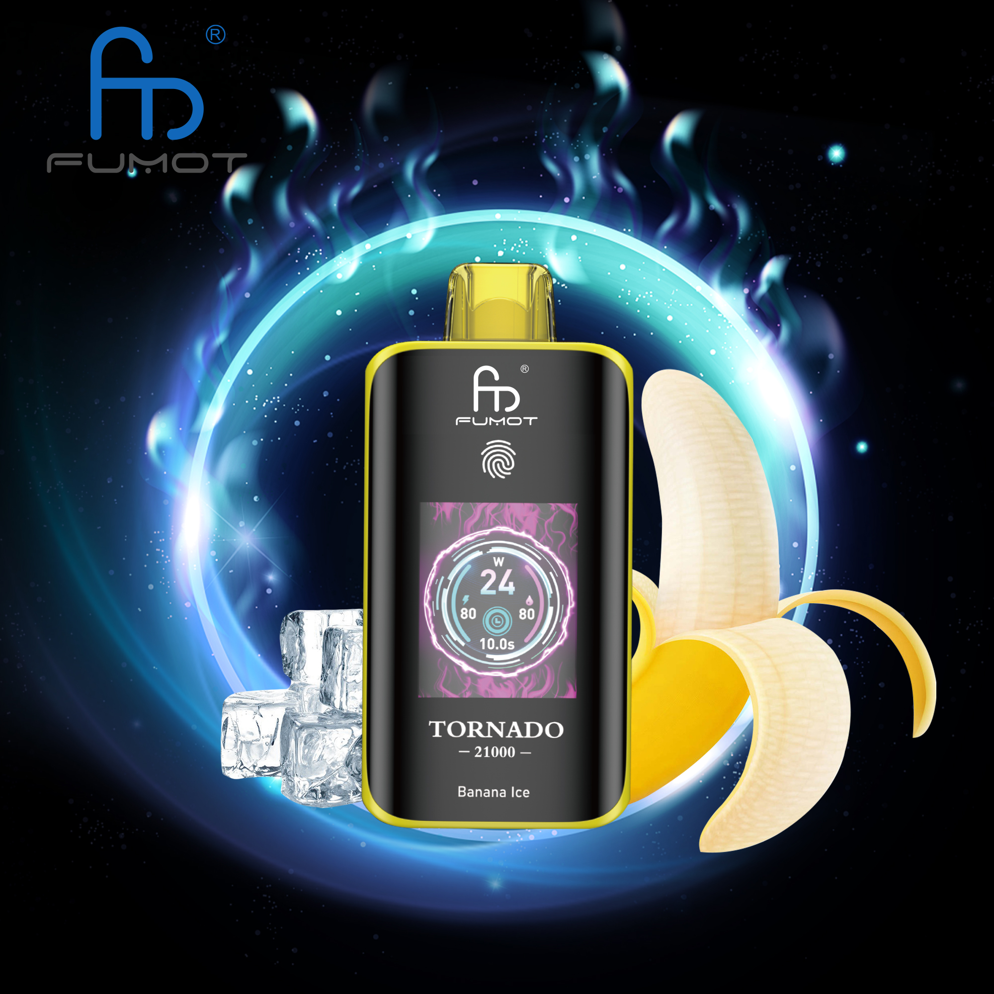 RANDM FUMOT Tornado 25000 Puffs LED Screen Display Fingerprint Lock 3D Curved Screen Disposable Vape - Vapo247