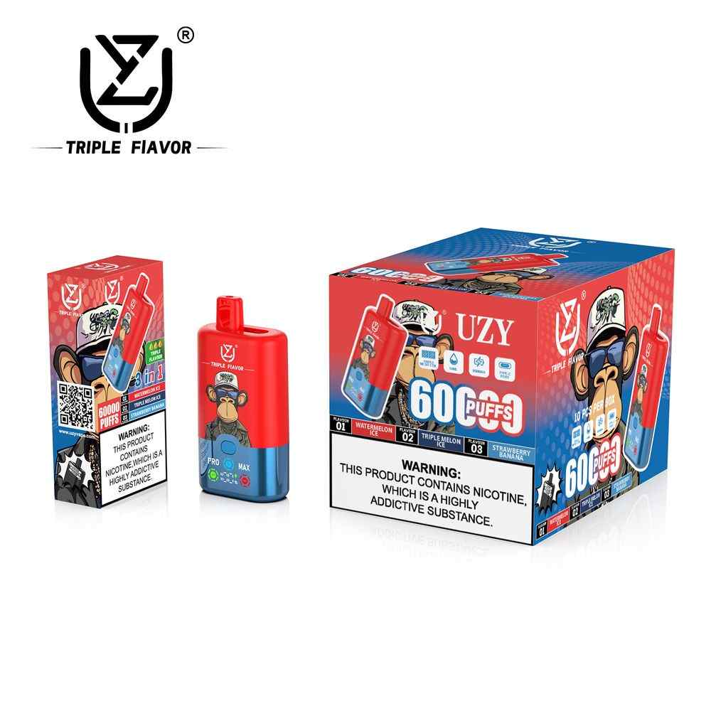 UZY Triple Flavor 60000 Puffs 3-in-1 flavors Smart LED Display Disposable vape - Vapo247