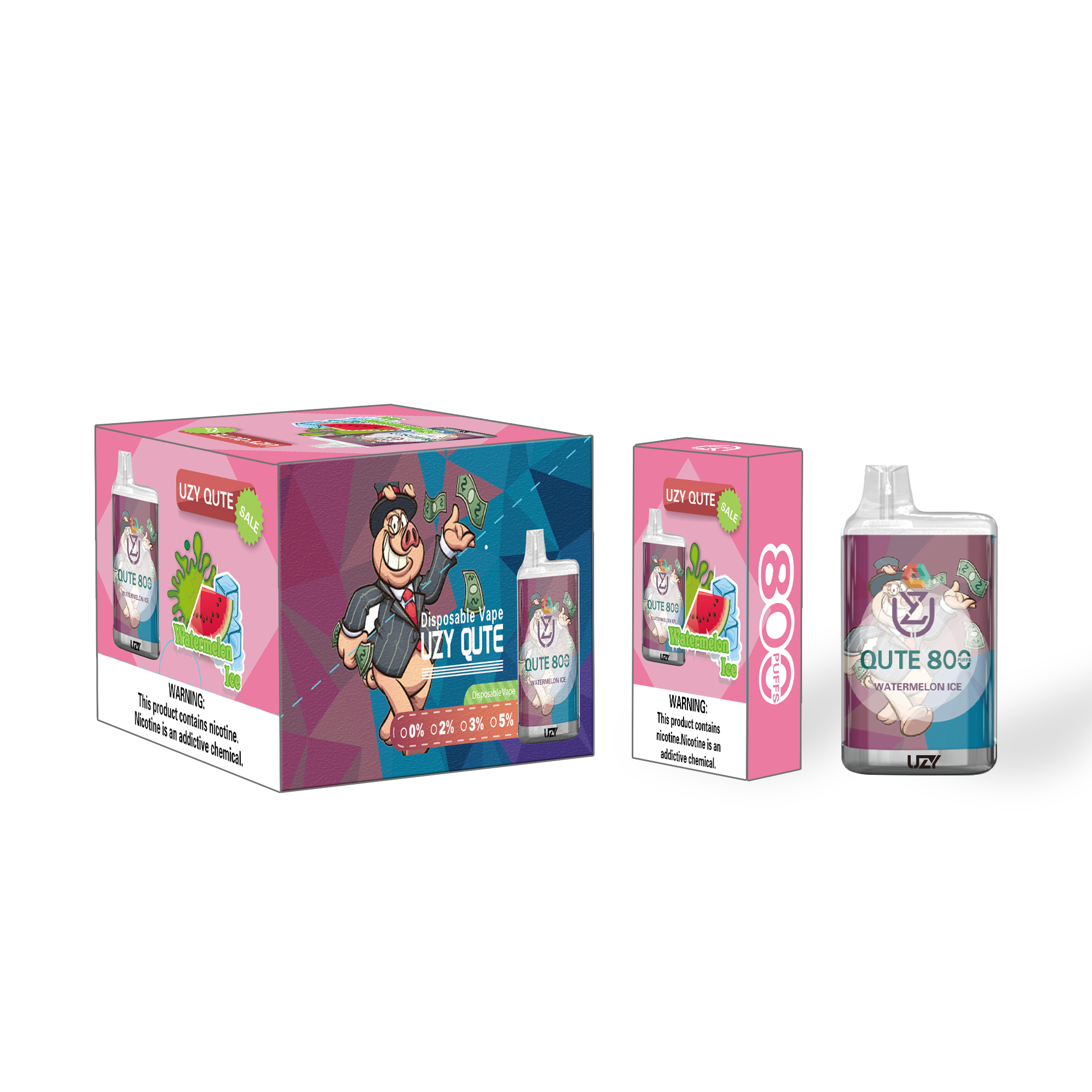 UZY QUTE 800 Puffs Rechargeable Disposable Vape - Vapo247