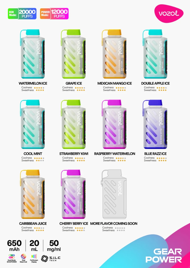 VOZOL Gear Power 20000 Puffs |  Full-Screen Display |  Disposable Vape - Vapo247