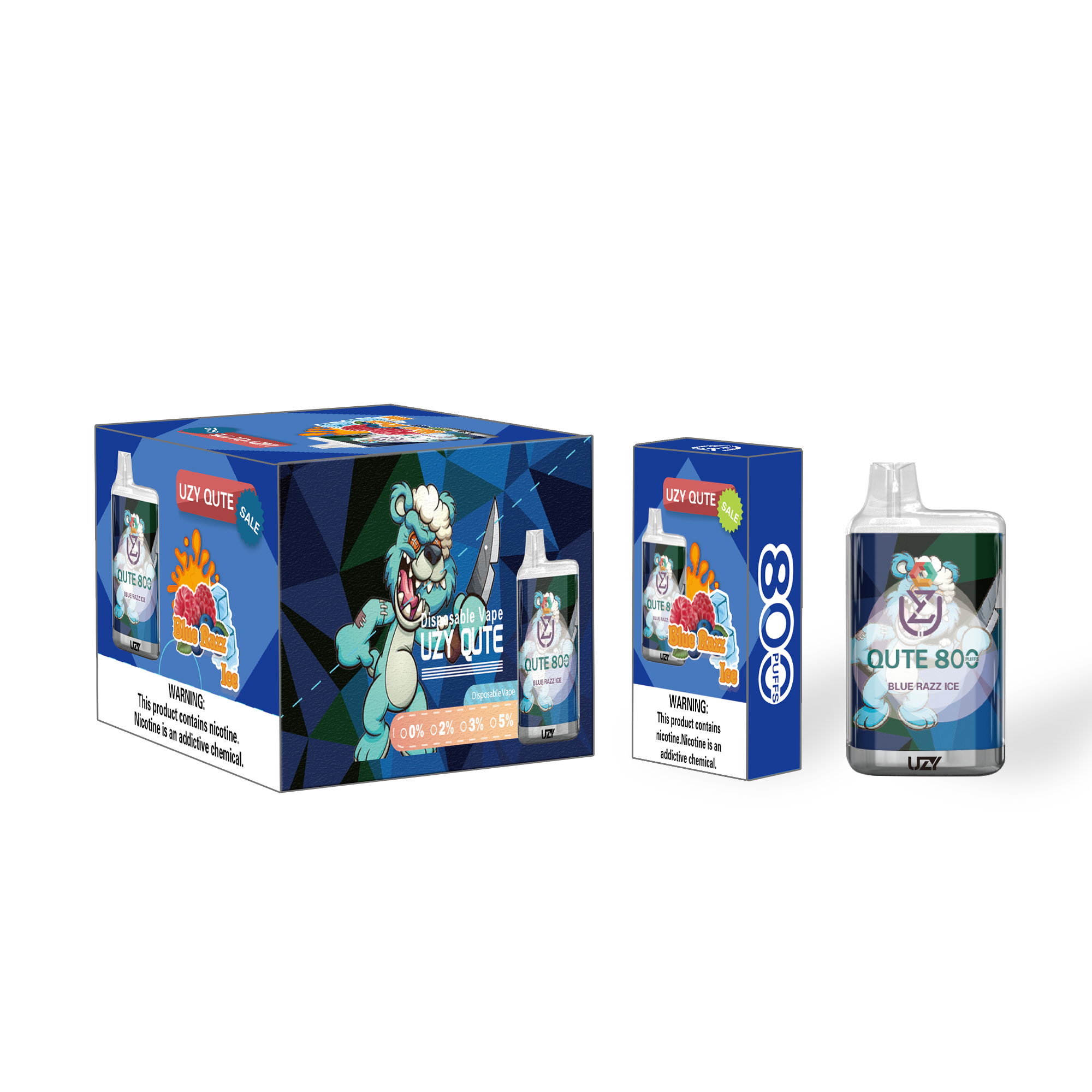 UZY QUTE 800 Puffs Rechargeable Disposable Vape - Vapo247