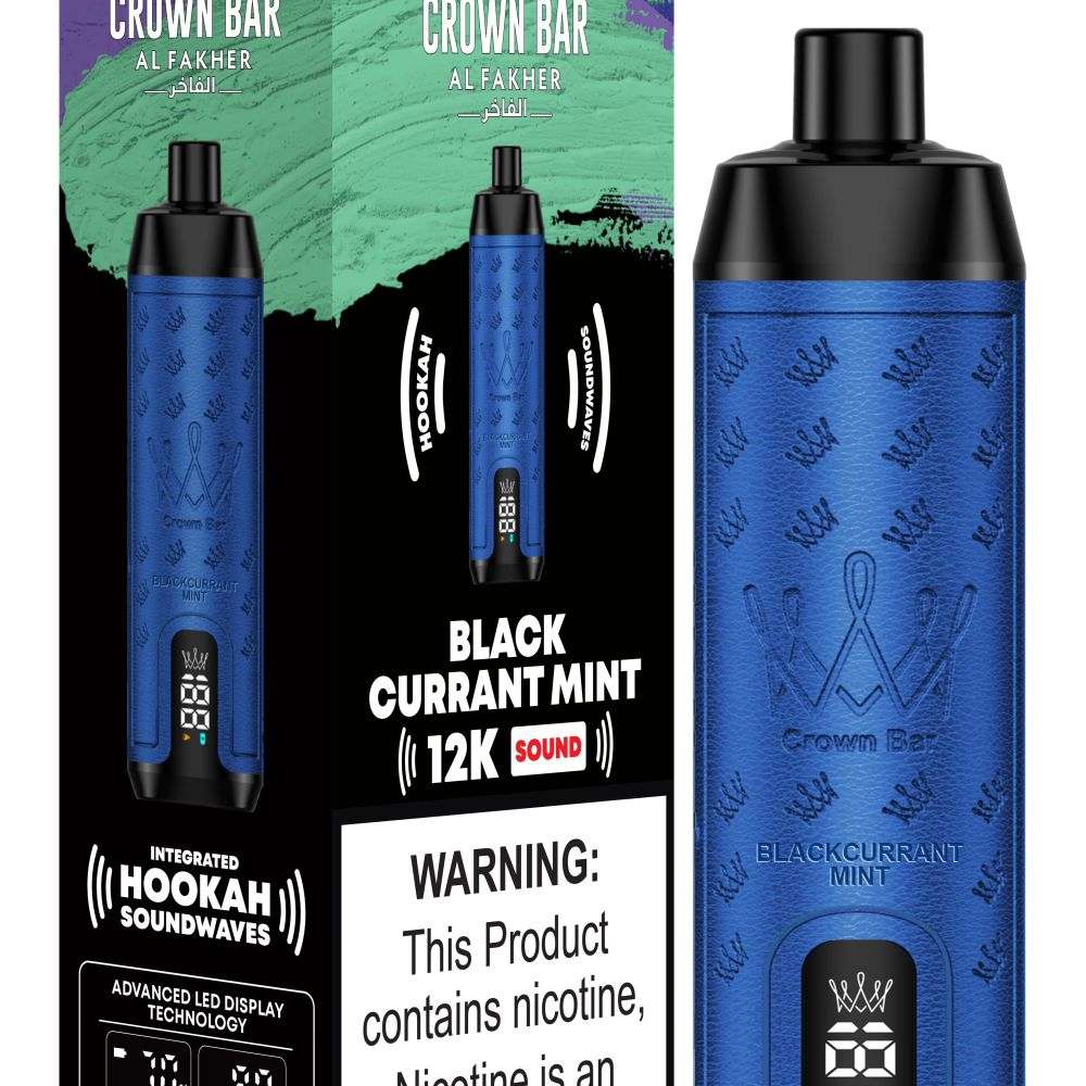 AL FAKHER CROWN BAR 12000 Puffs LED Screen Display Top 3 UK Brand Disposable Vape - Vapo247