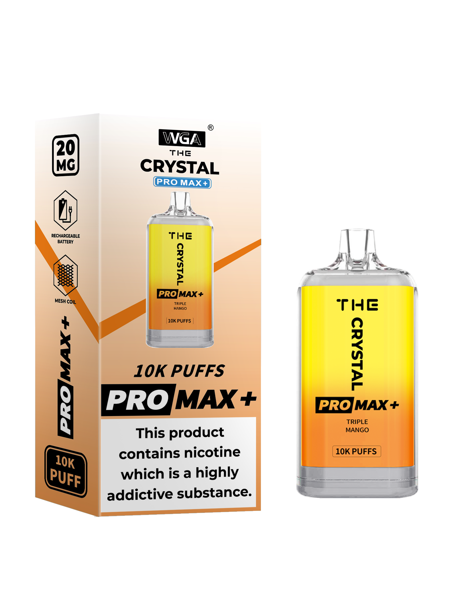 WGA Crystal Pro Max Extra 15000 Puffs Adjustable Airflow Disposable Vape - Vapo247