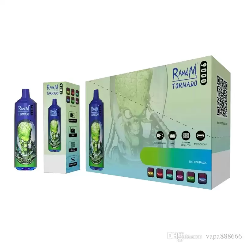 RANDM FUMOT Tornado 9000 Puffs RGB Light 2%5% Nicotine Disposable Vape - Vapo247