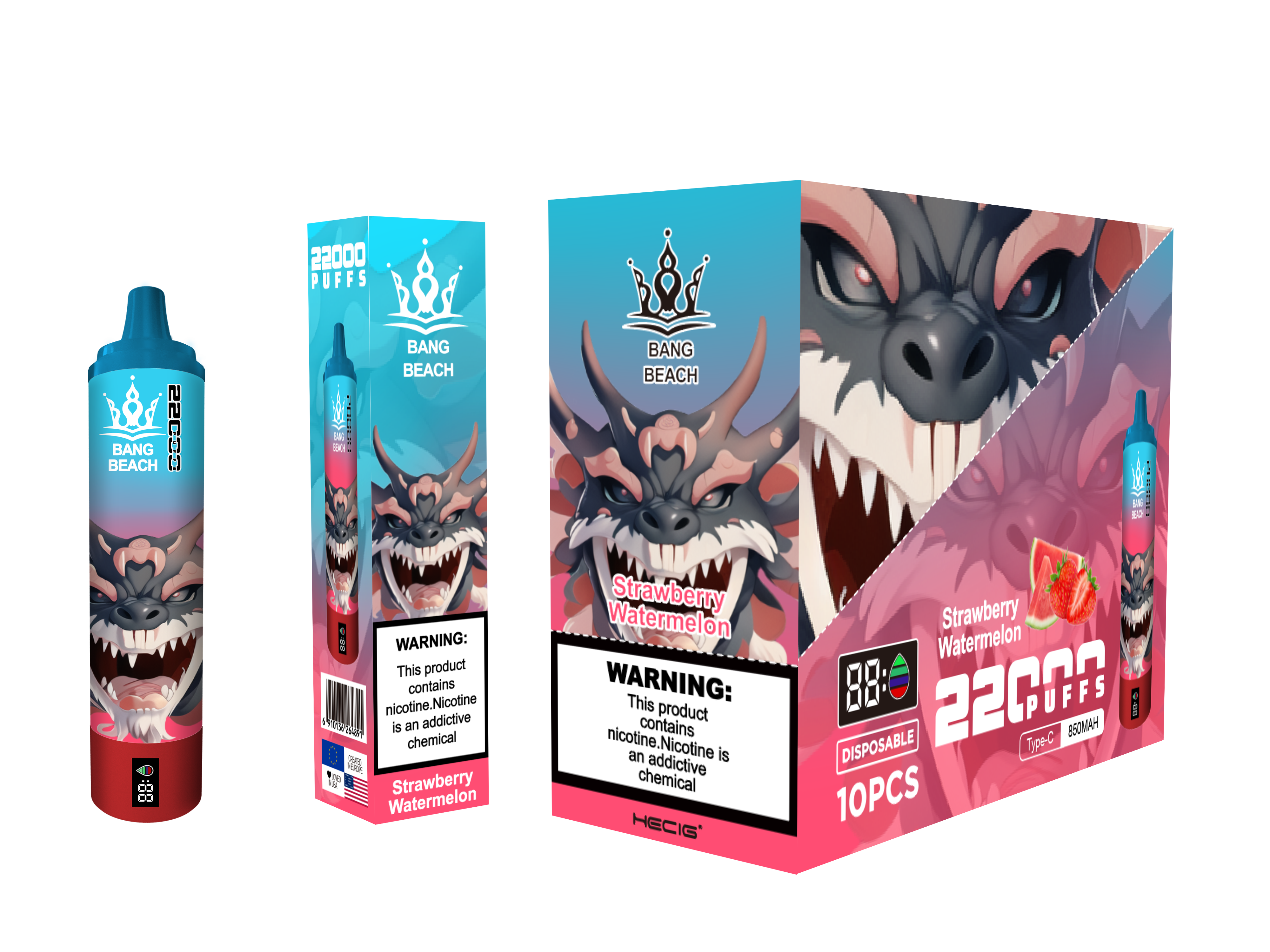 BANG BEACH 22000 Puffs  0%2%5% Nicotine Screen Disposable Vape - Vapo247