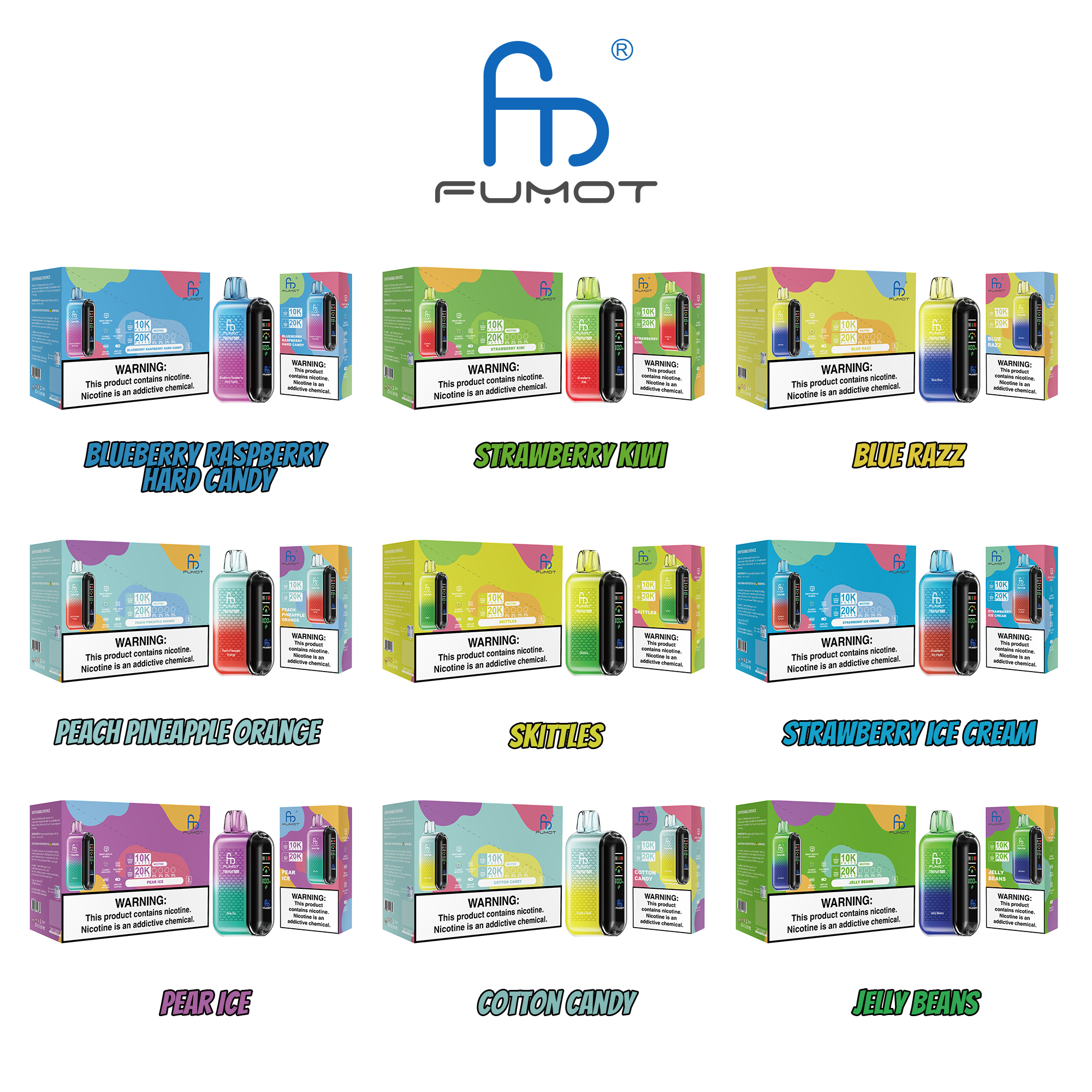 RANDM FUMOT Tornado 20000 Puffs LED Screen Display Adjustable Airflow Flavorful Disposable Vape - Vapo247