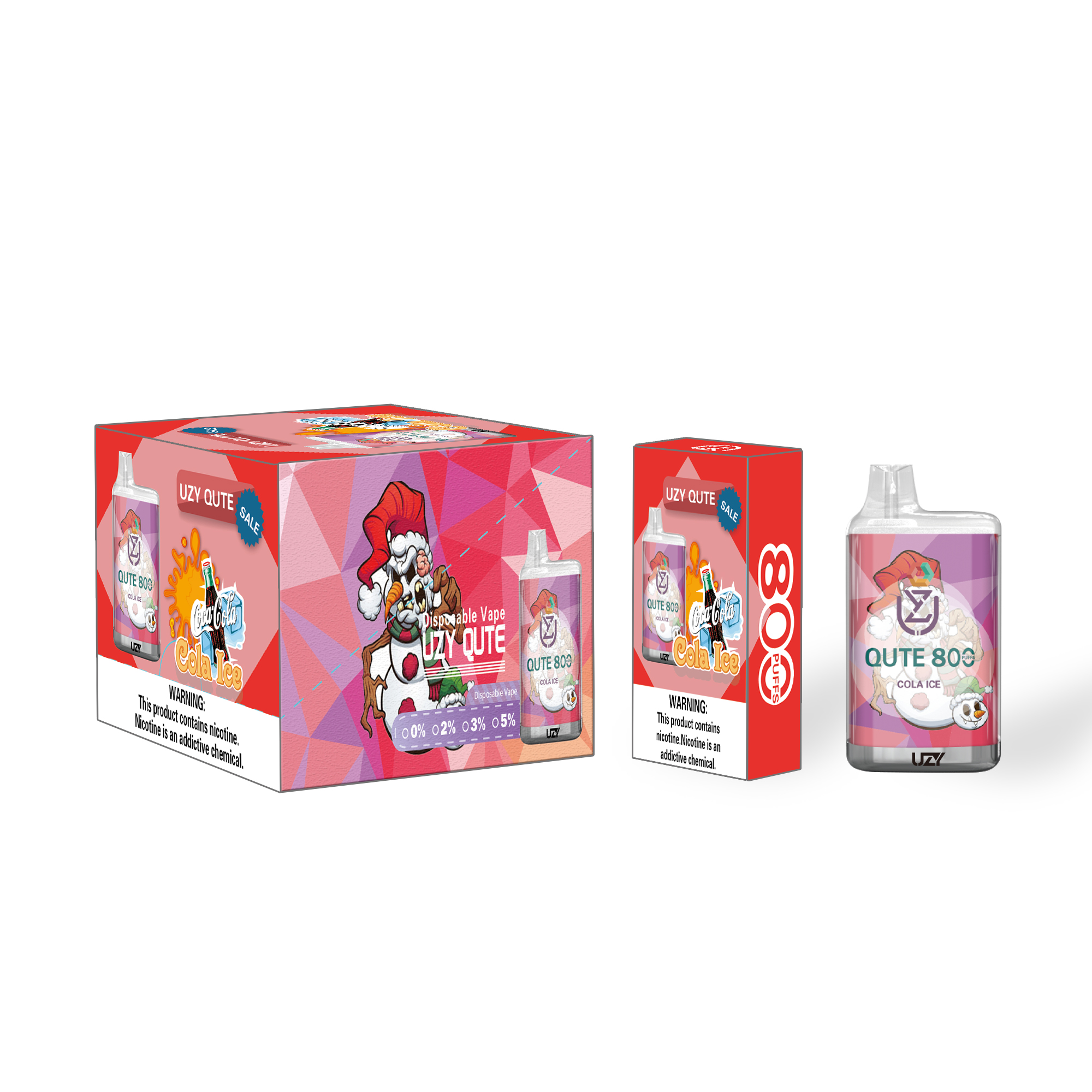 UZY QUTE 800 Puffs Rechargeable Disposable Vape - Vapo247