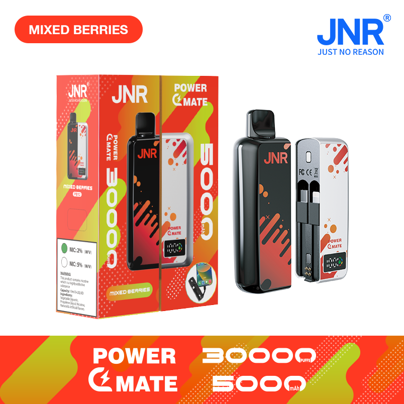 JNR POWER MATE 30000 Puffs Magnetic Connection Power bank with cables LED screen Disposable Vape - Vapo247