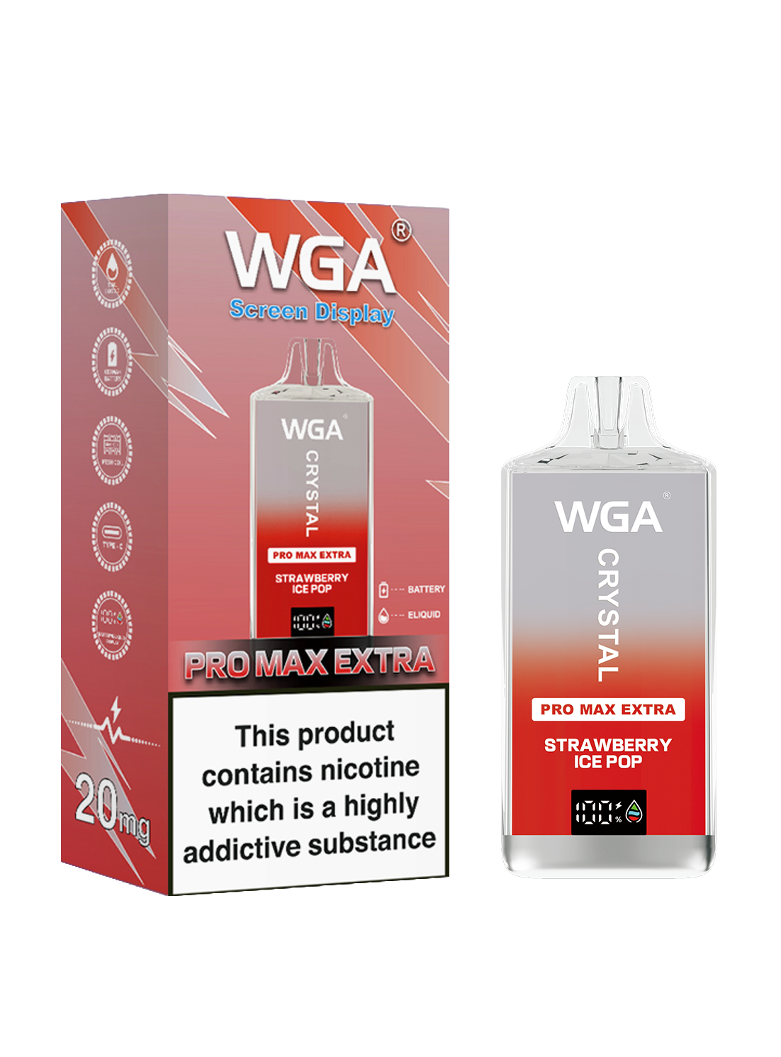 WGA Crystal Pro Max Extra 15000 Puffs Adjustable Airflow Disposable Vape - Vapo247